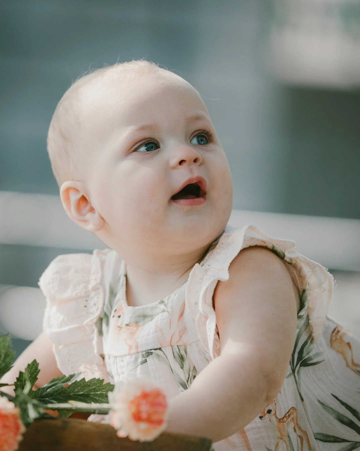 Muslin Dress And Bloomer Set Peach Deer Print - Image 3