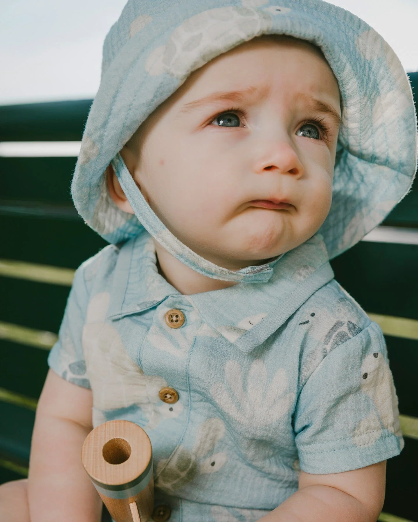 Muslin Romper Blue Turtle Print - Image 3