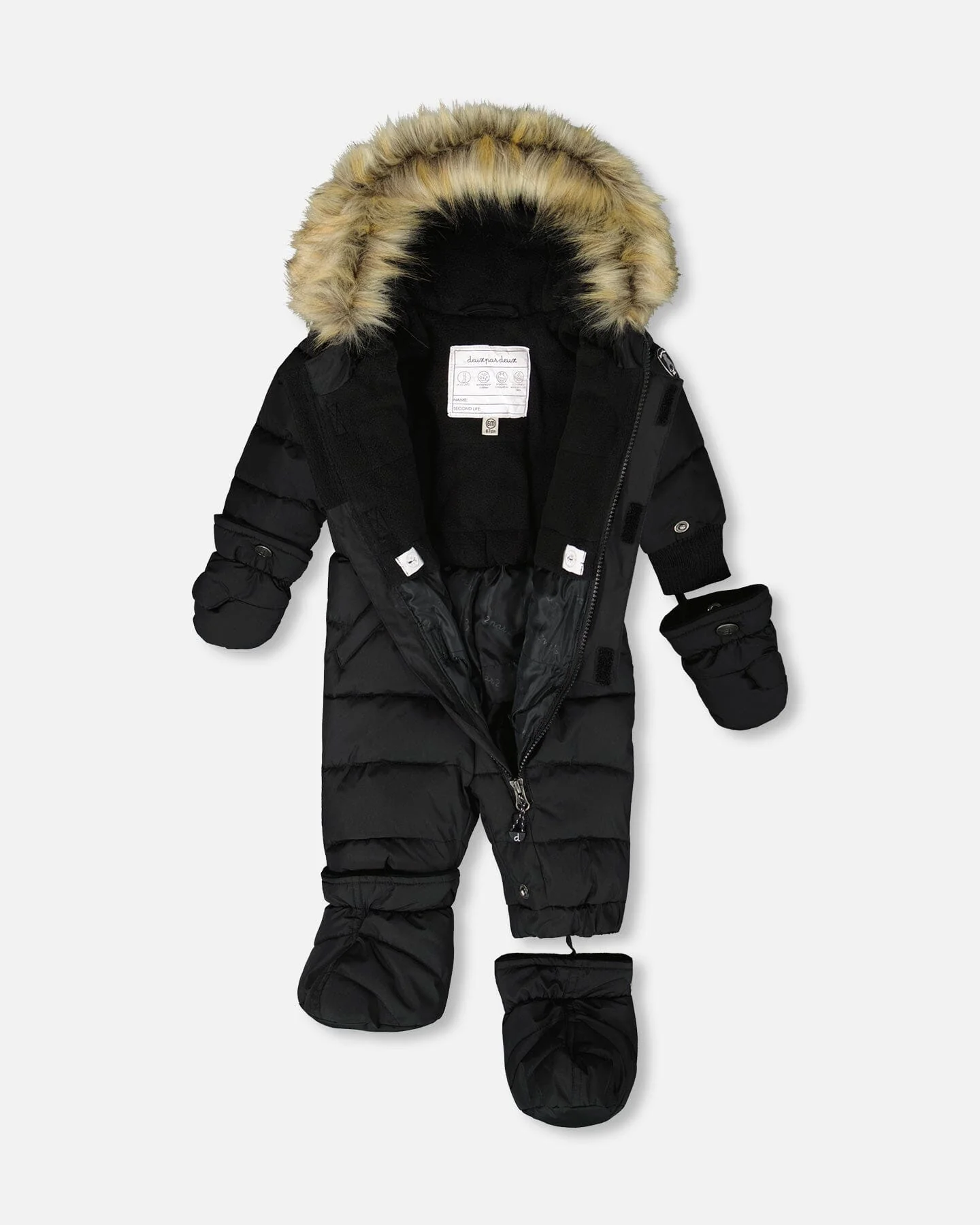 One-Piece Baby Original Puffy Snowsuit Black - Image 3