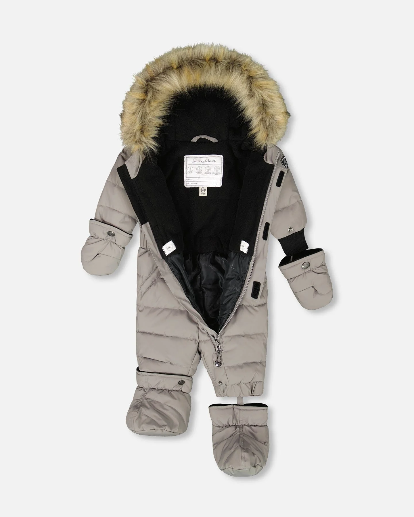 One-Piece Baby Original Puffy Snowsuit Gray - Image 3