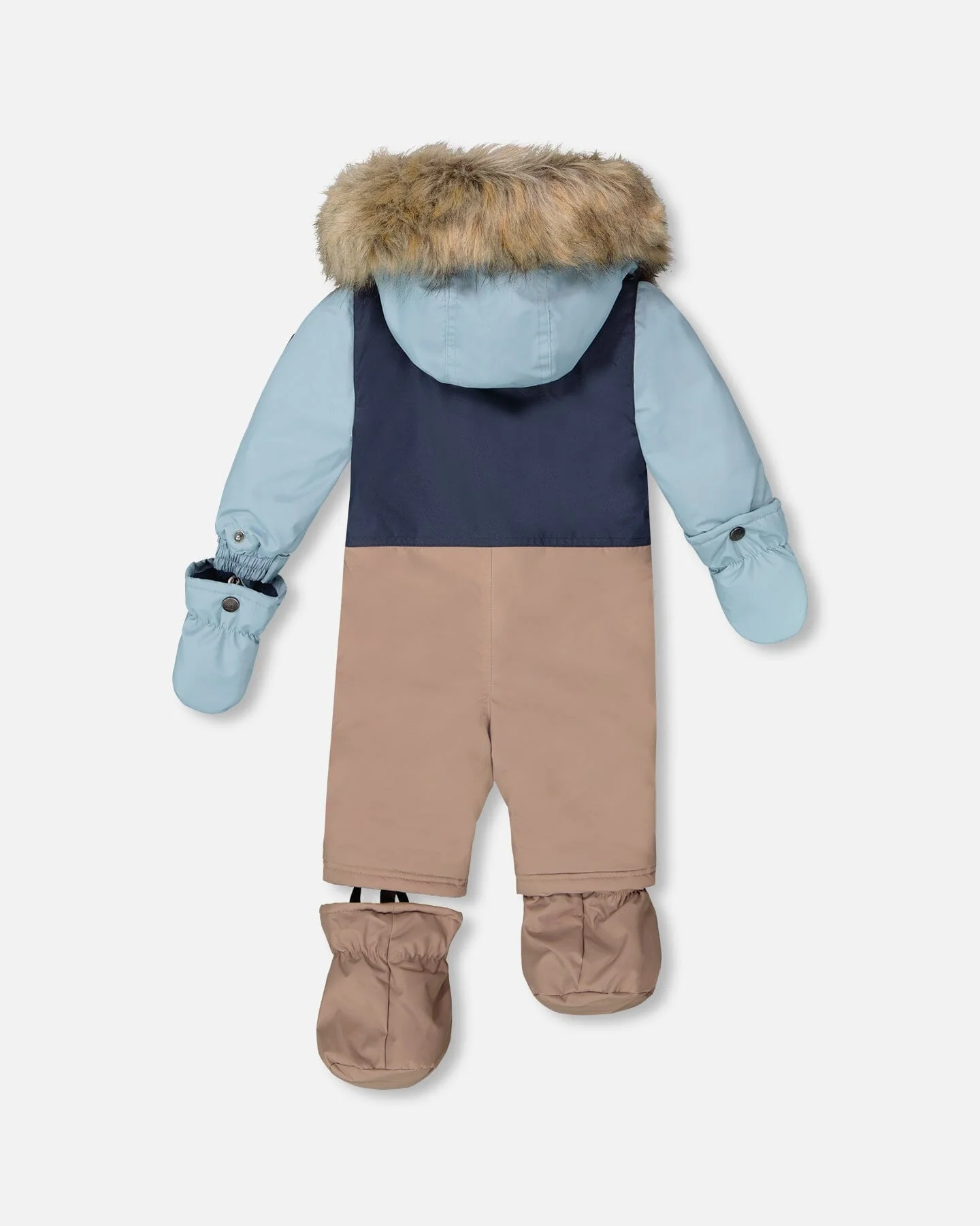One-Piece Baby Play Snowsuit Designed For Car Seat Taupe - Image 4