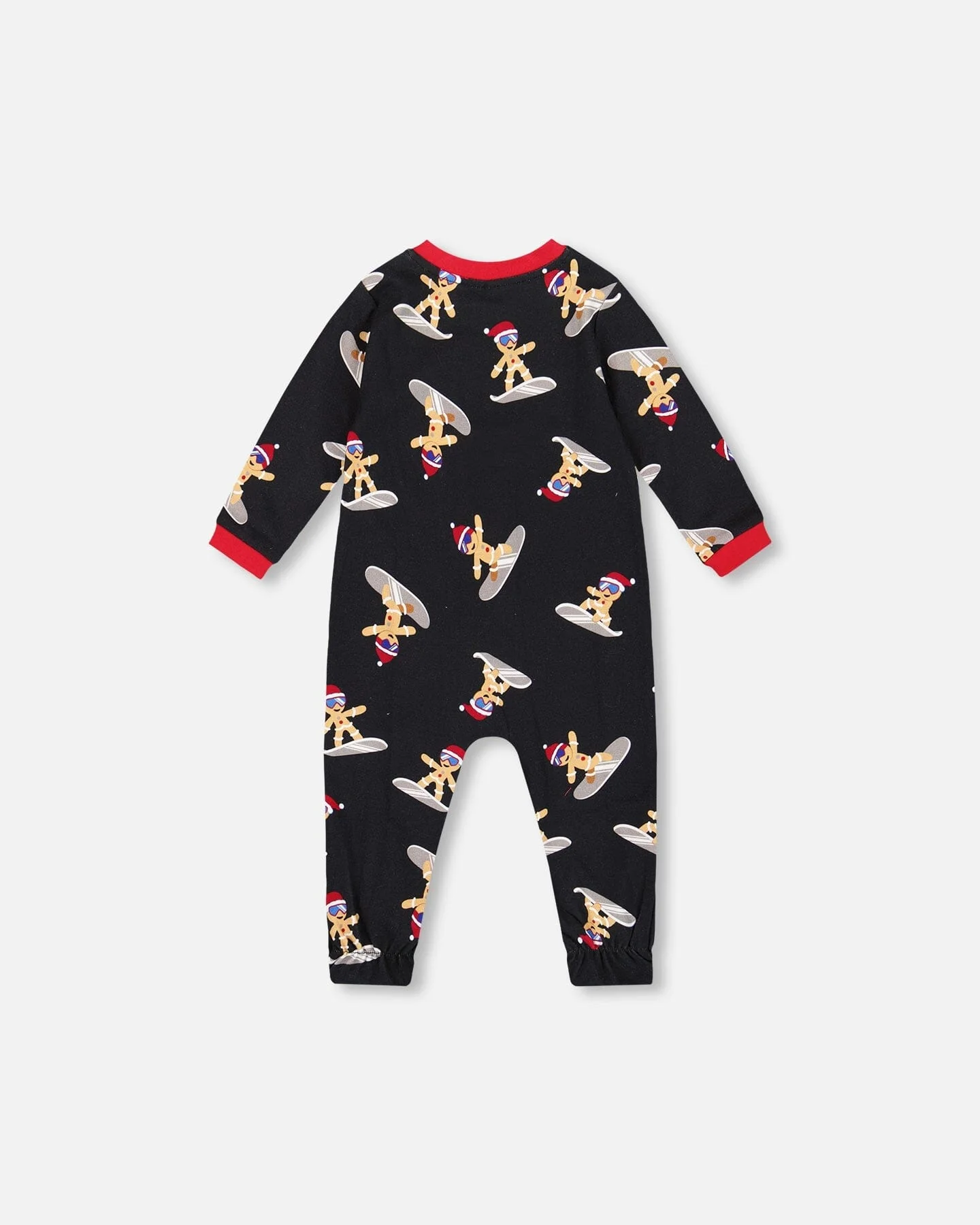 One-Piece Organic Cotton Pajama Black Cookie Print - Image 2