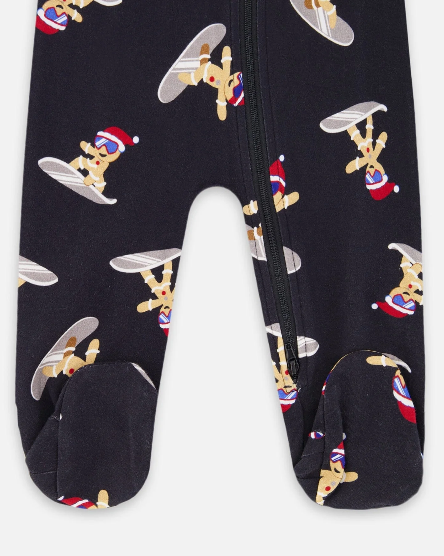 One-Piece Organic Cotton Pajama Black Cookie Print - Image 3