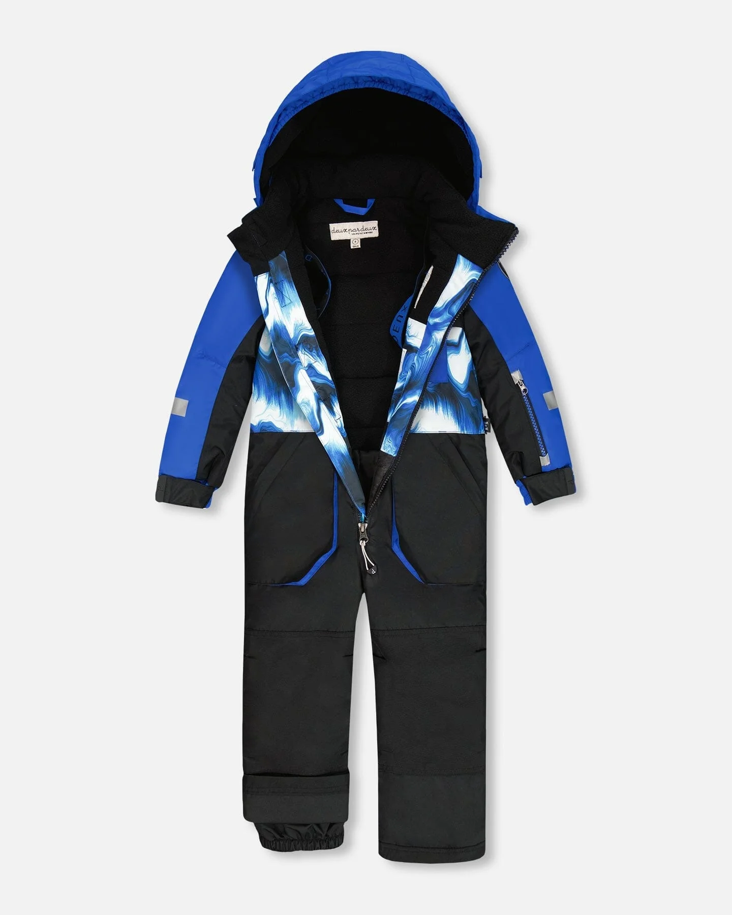 One-Piece Play Snowsuit With Print And Colorblocking Black - Image 3