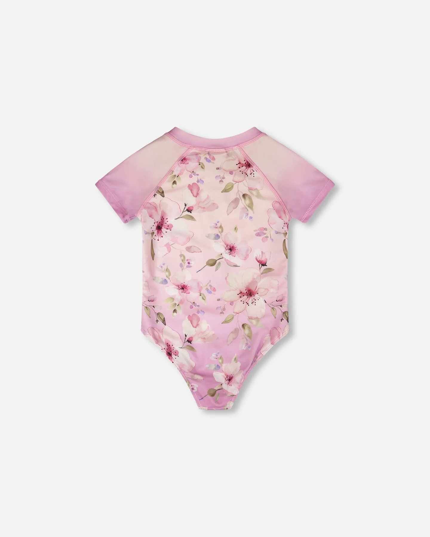 One-Piece Swimsuit Purple Flower Print - Image 5