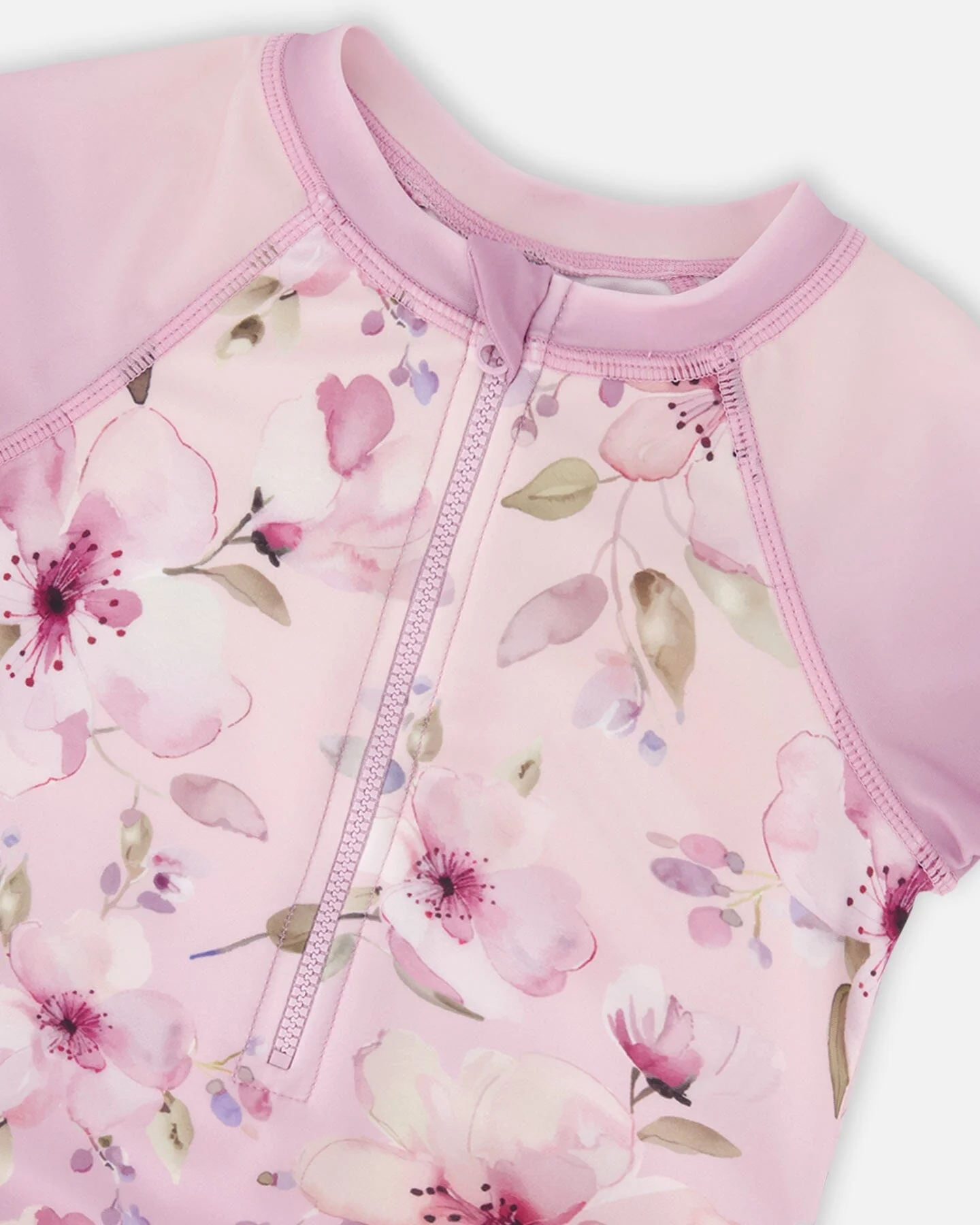 One-Piece Swimsuit Purple Flower Print - Image 6