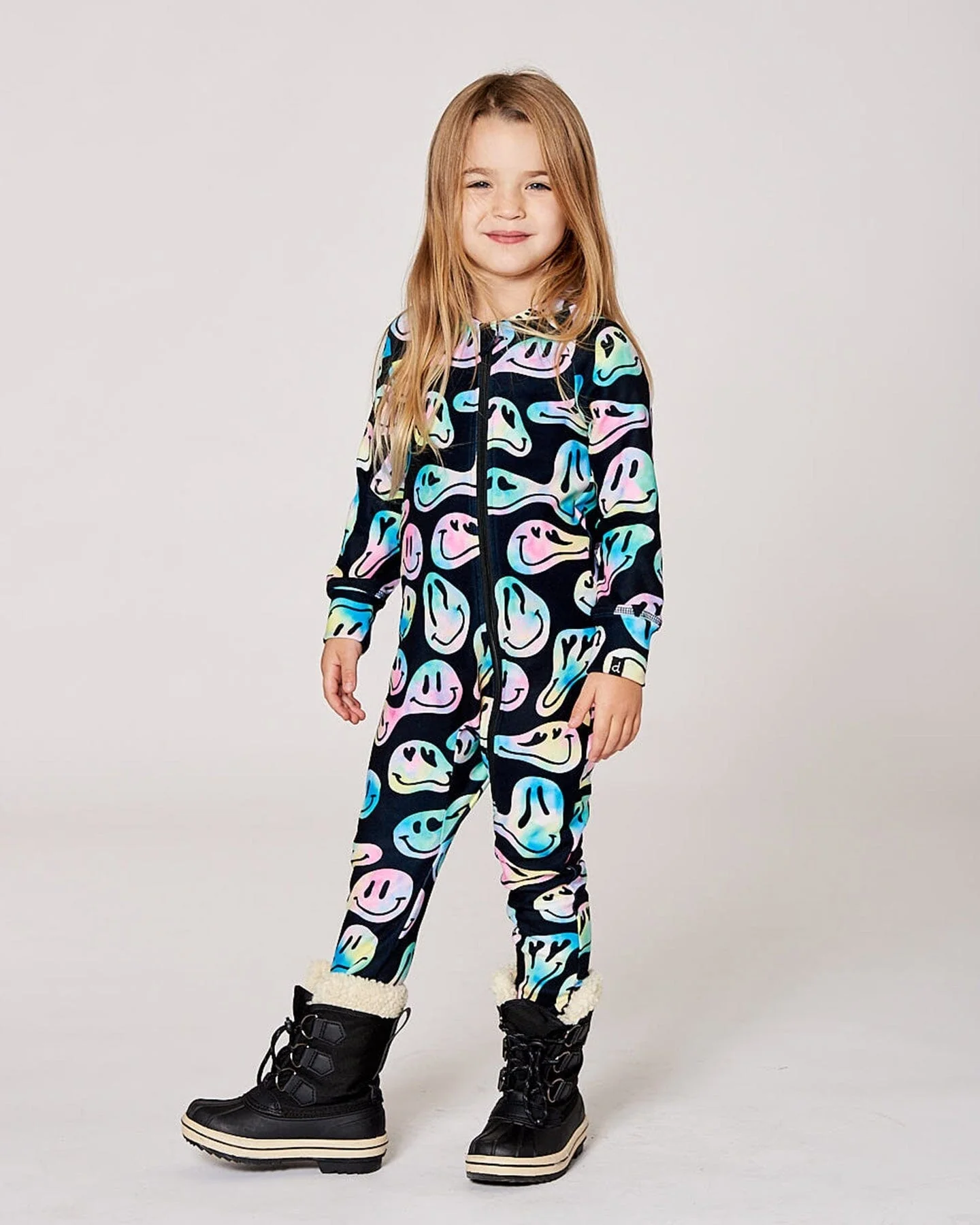 One-Piece Thermal Underwear Smiley Face Girl - Image 2