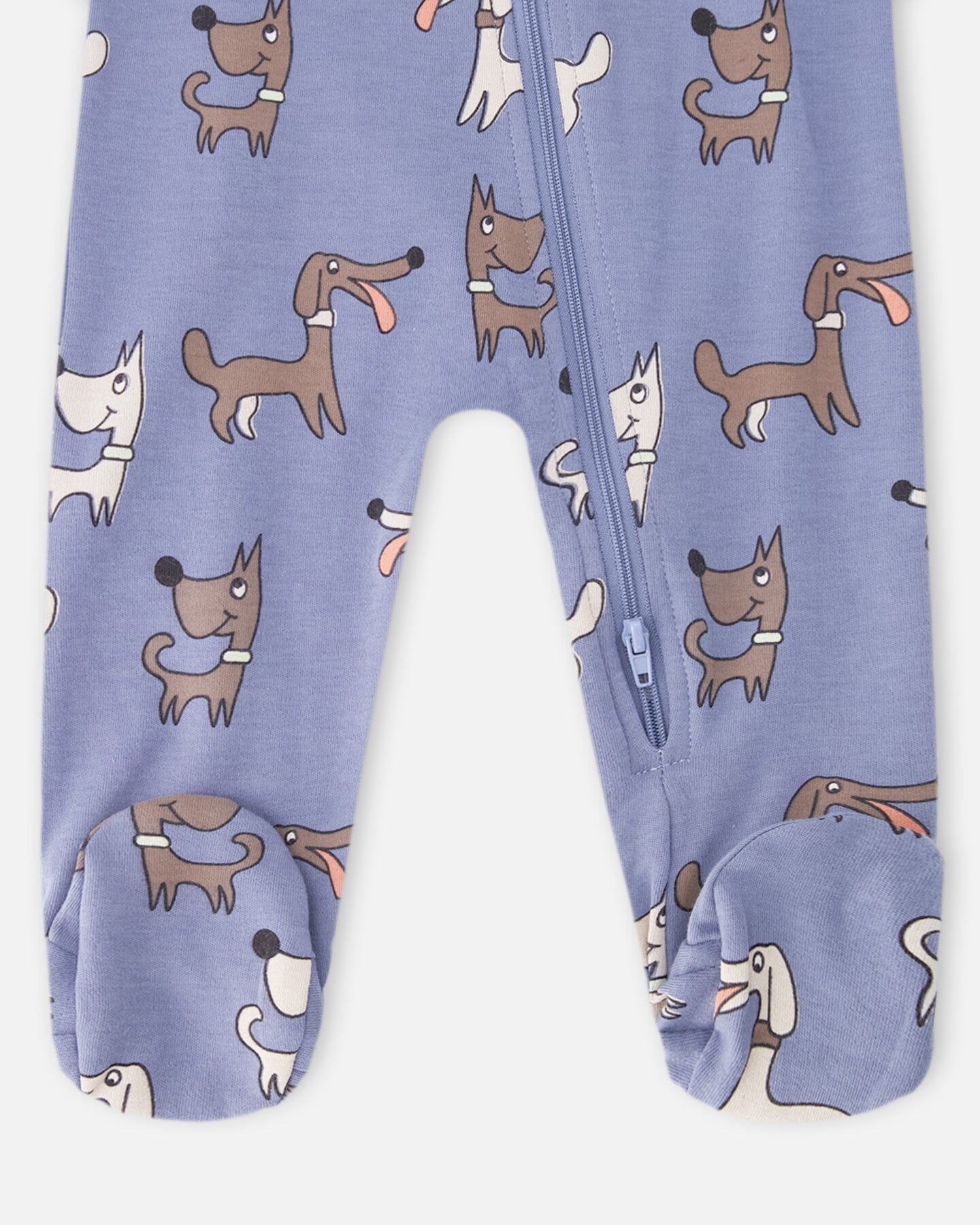 Organic Cotton Baby One-Piece Pyjama Blue Dog Print - Image 3