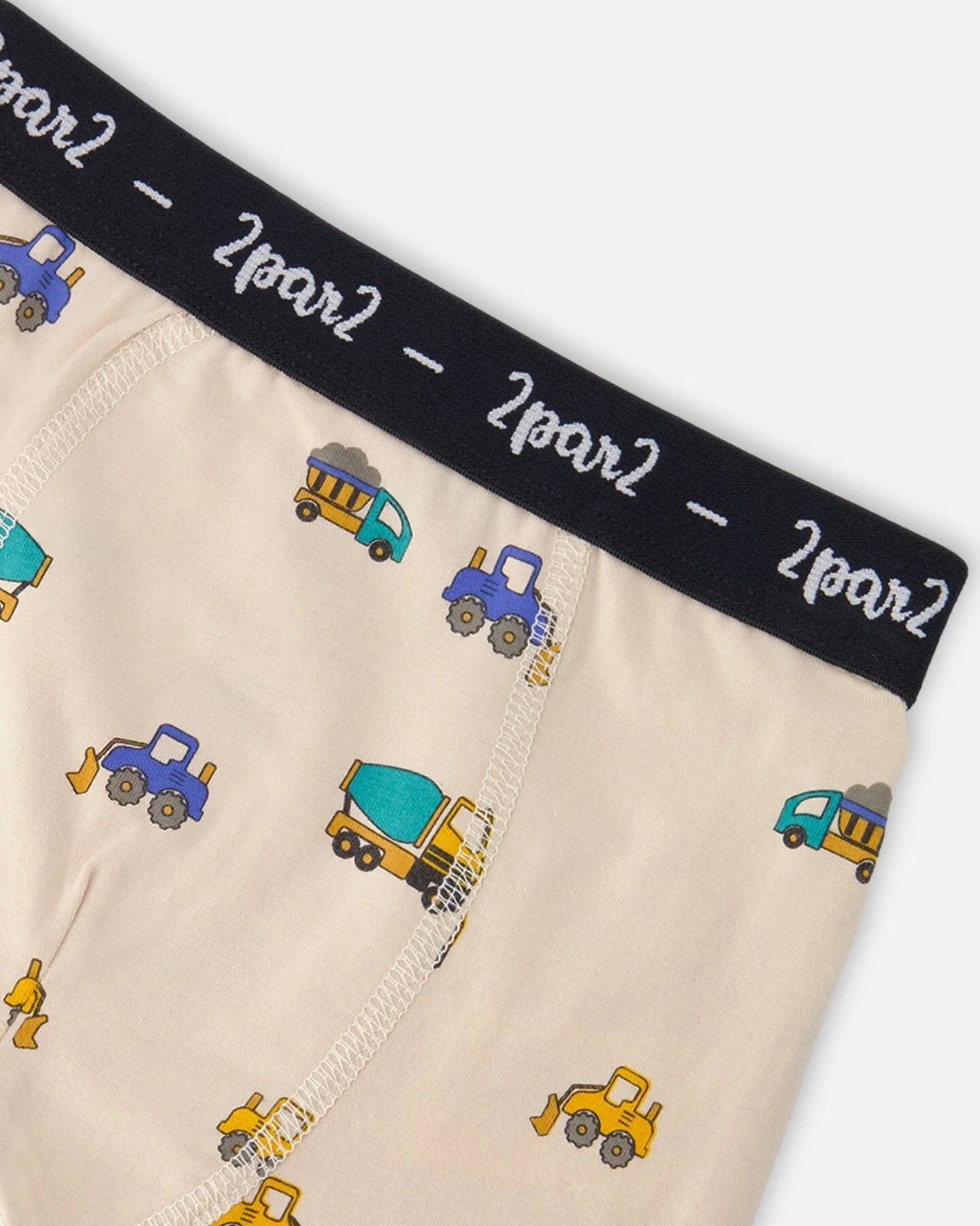 Organic Cotton Boxer Beige Truck Print - Image 3