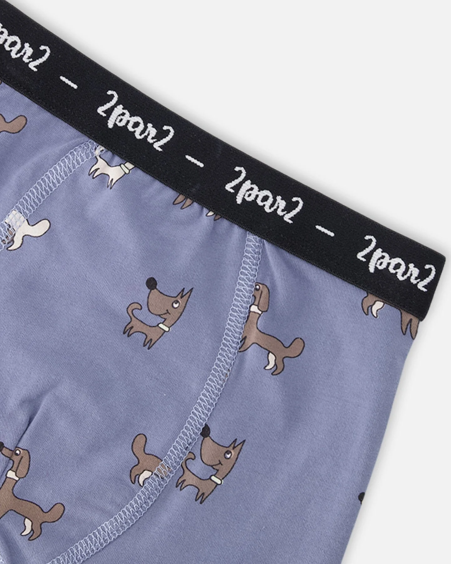 Organic Cotton Boxer Blue Dog Print - Image 3