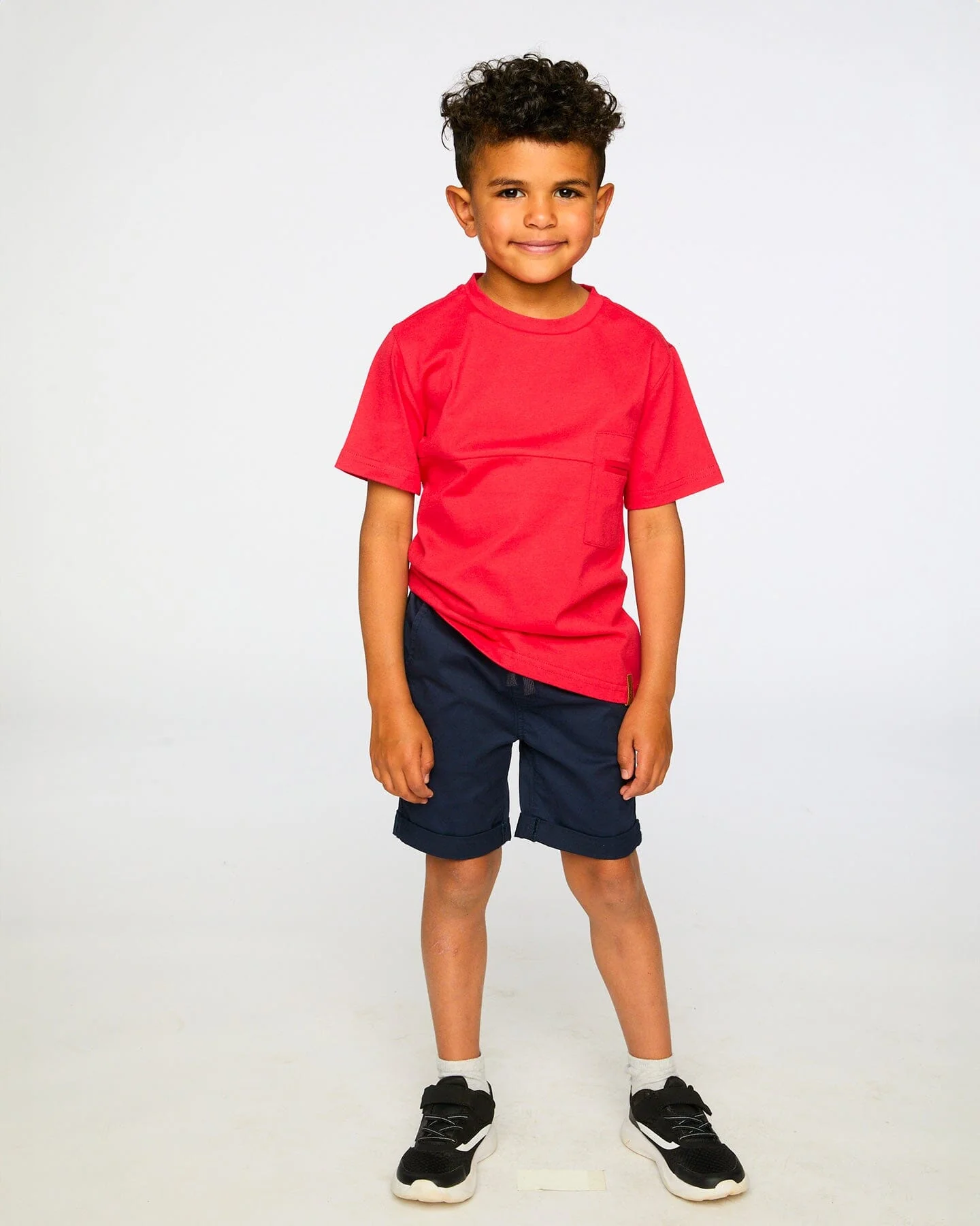 Organic Cotton Colorblock Jersey T-Shirt With Chest Pocket Rouge - Image 2