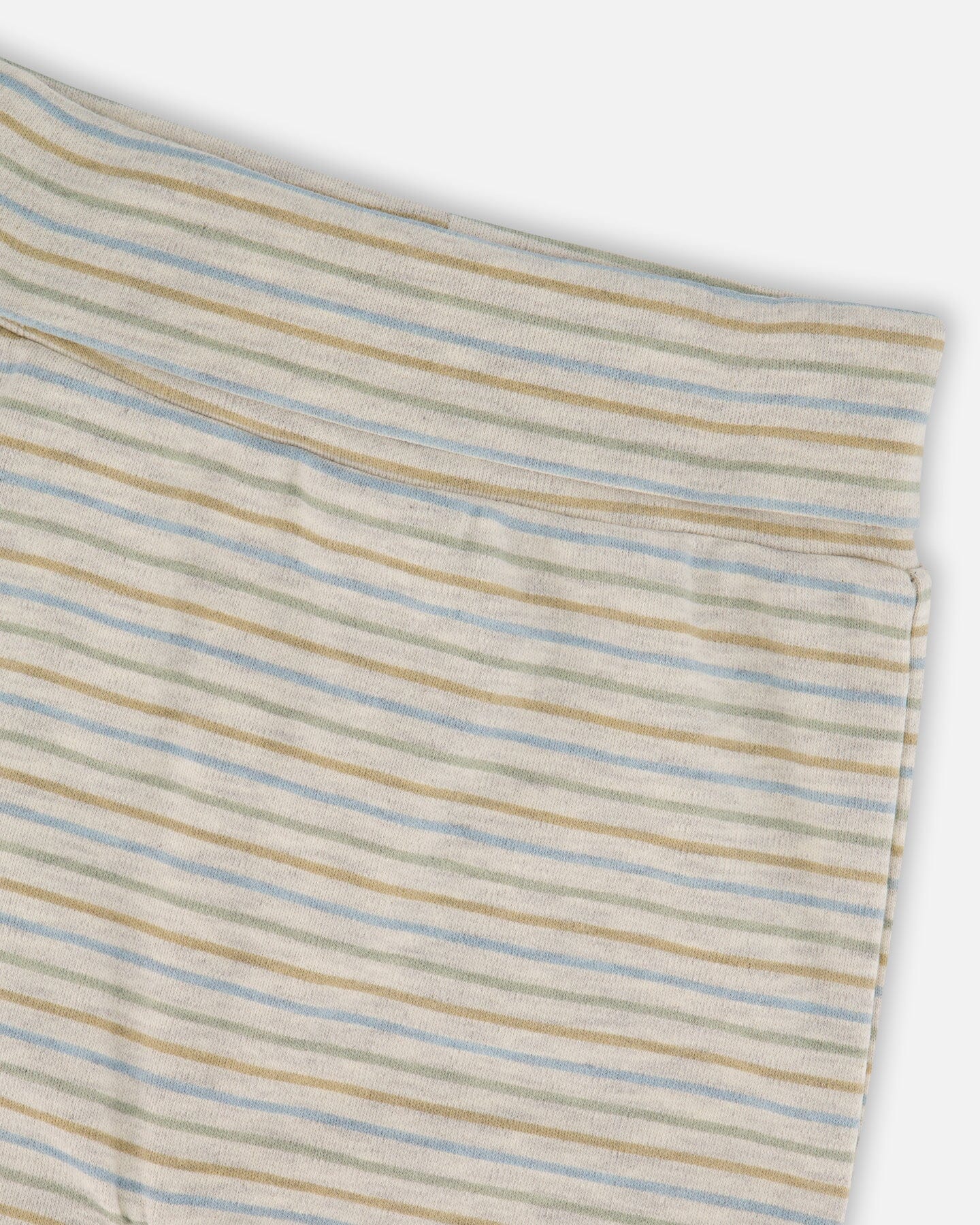 Organic Cotton Evolutive Pants Striped Heather Beige And Gray - Image 4
