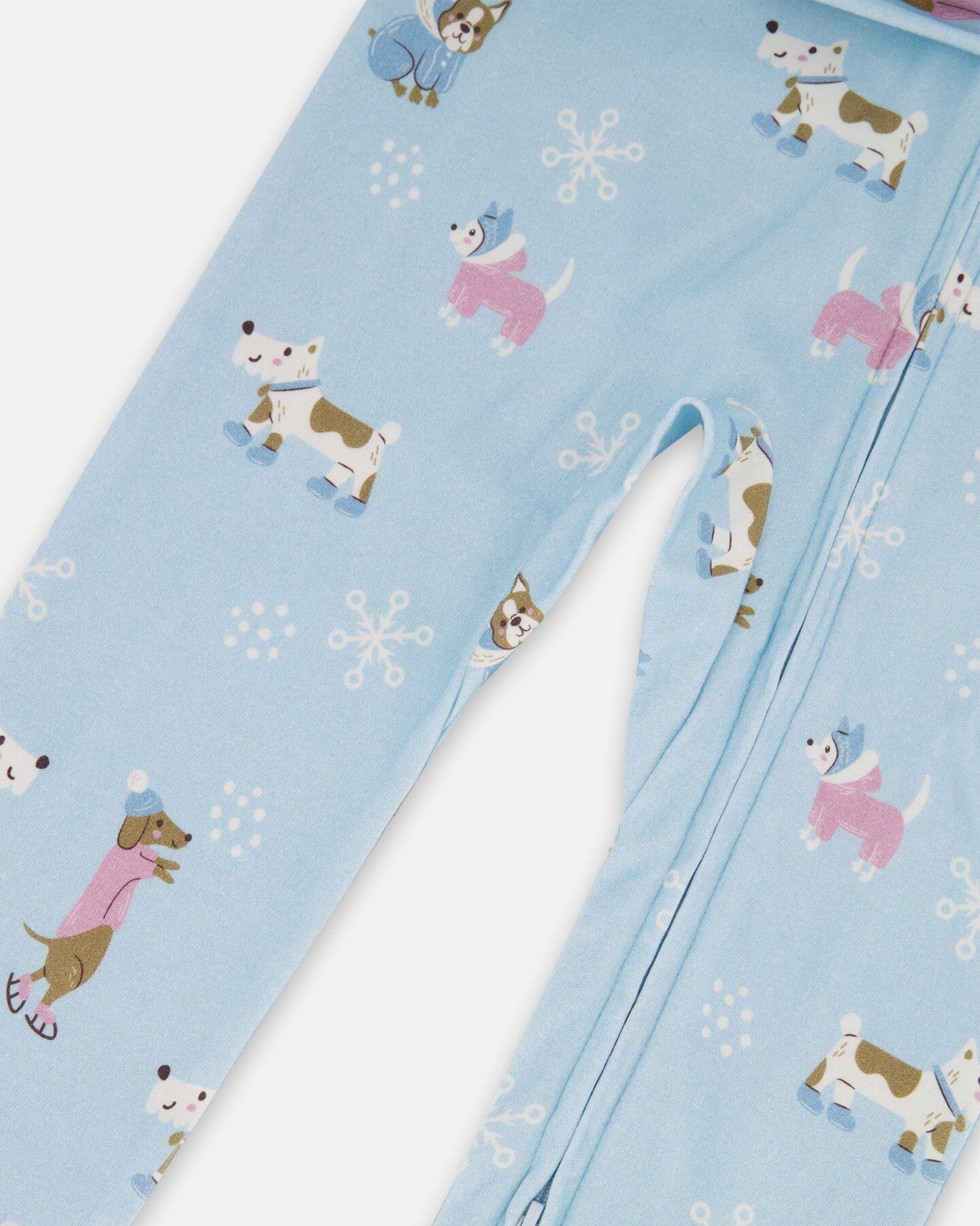 Organic Cotton Interlock One-Piece Pajama Blue Dog Print - Image 4
