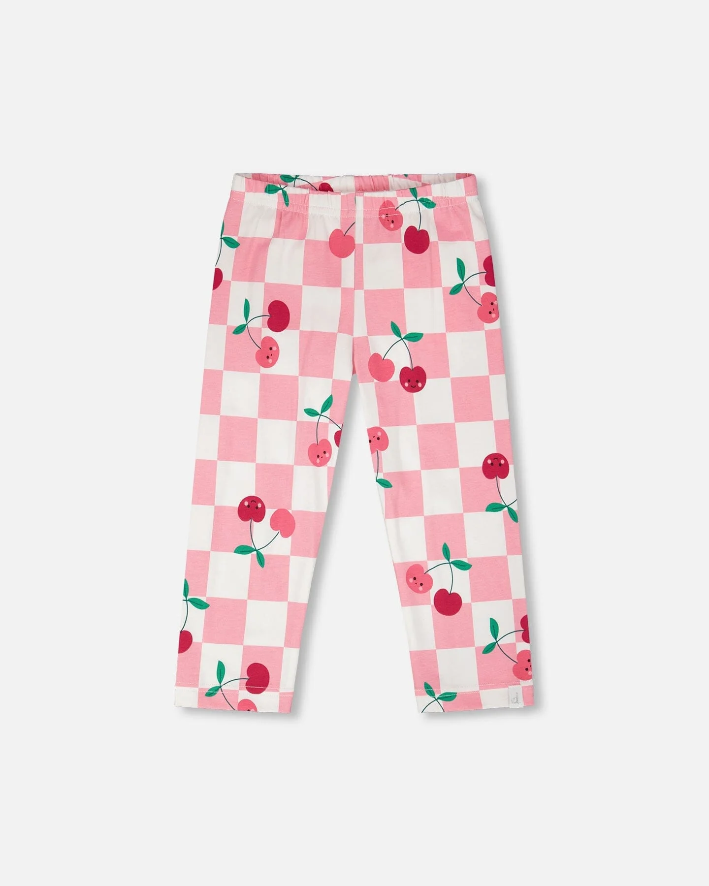 Organic Cotton Jersey Capri Pink Printed Cherries