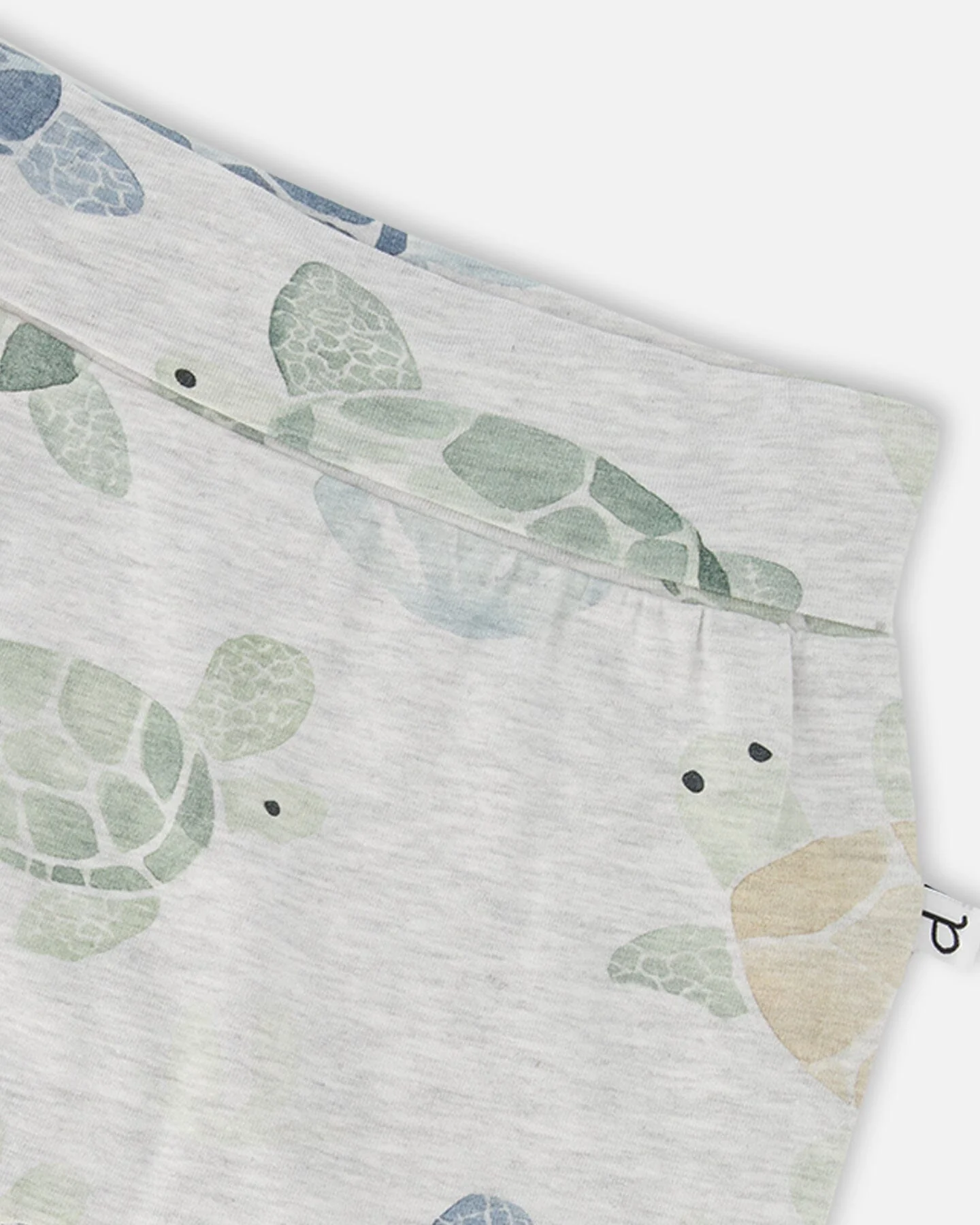 Organic Cotton Jersey Evolutive Pants Grey Mix Turtle Print - Image 3