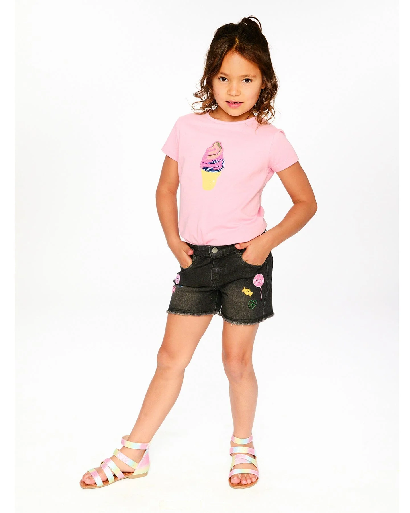 Organic Cotton Jersey Ice Cream T-Shirt Pink - Image 2