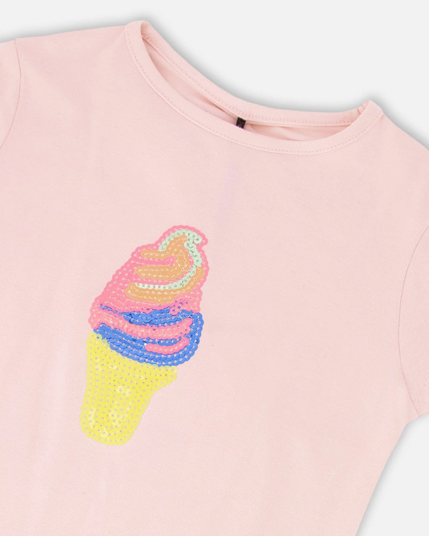 Organic Cotton Jersey Ice Cream T-Shirt Pink - Image 4