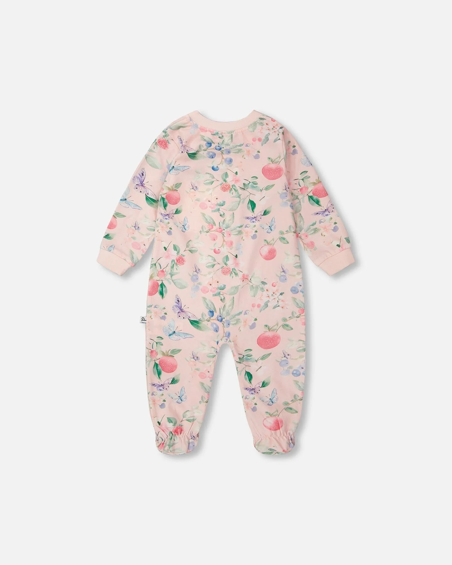 Organic Cotton Jersey One-Piece Pyjama Pink Printed Berries - Image 2