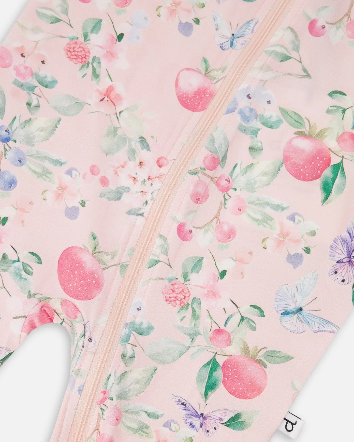 Organic Cotton Jersey One-Piece Pyjama Pink Printed Berries - Image 3