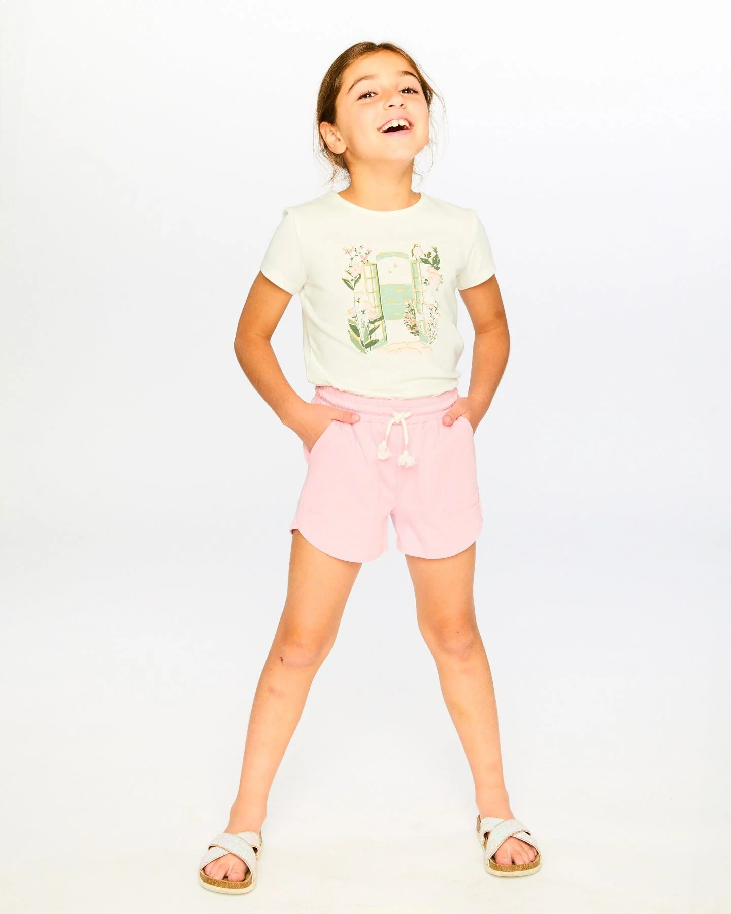 Organic Cotton Jersey Shorts Dusty Pink - Image 2