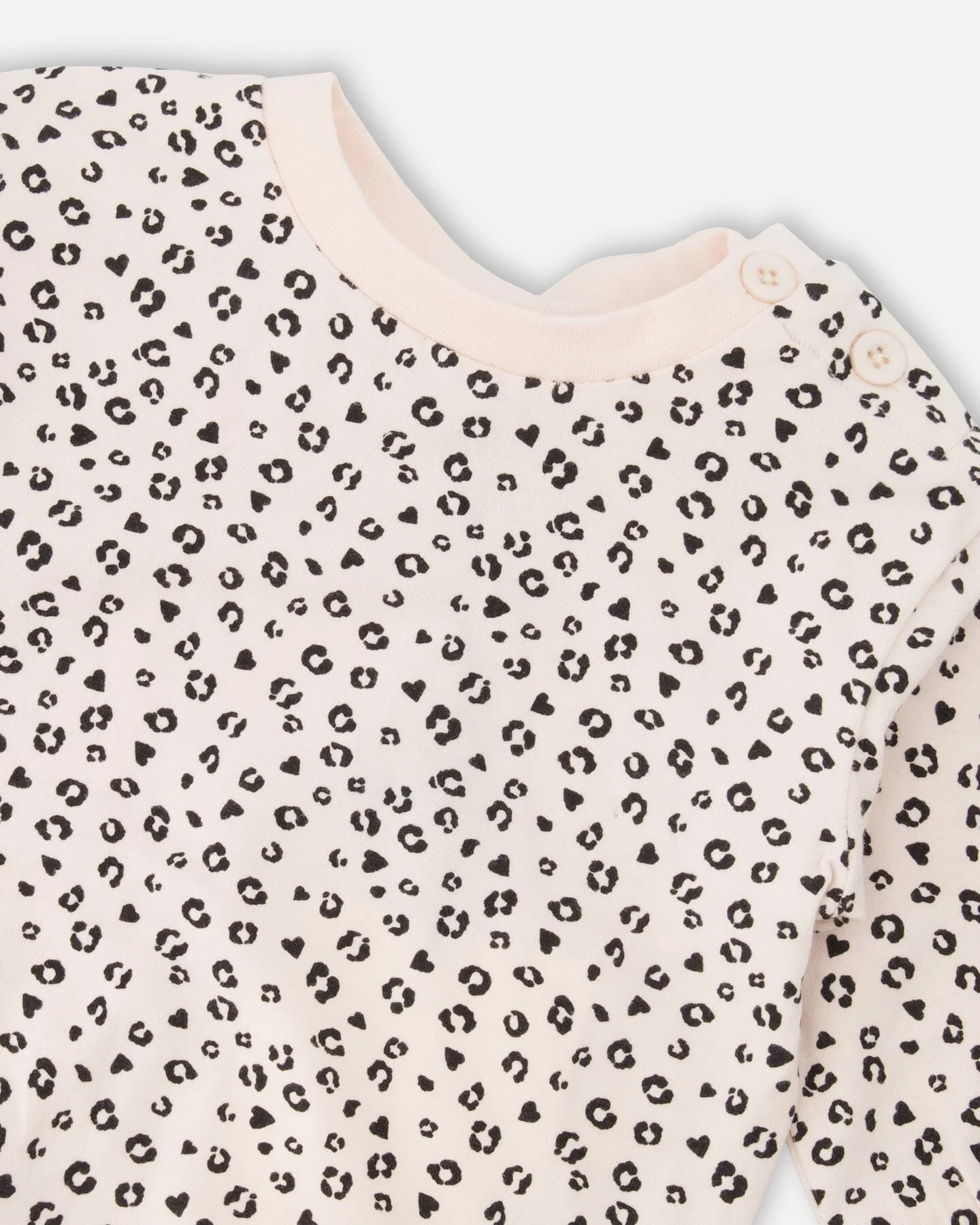 Organic Cotton Jersey Sweater And Pants Set Peach Animal Print - Image 3