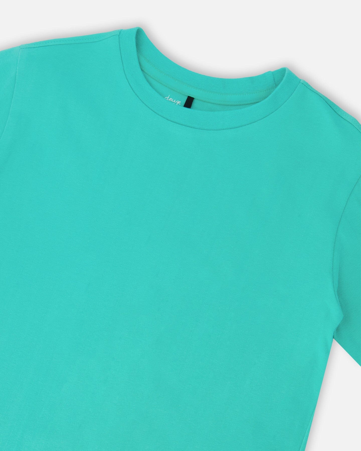 Organic Cotton Jersey T-Shirt Solid Turquoise - Image 3