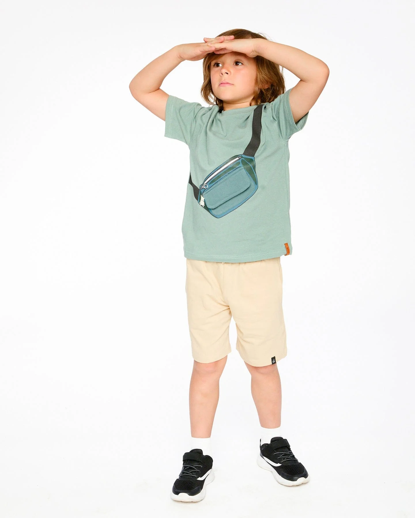 Organic Cotton Jersey T-Shirt With Cross Bag Green - Image 2