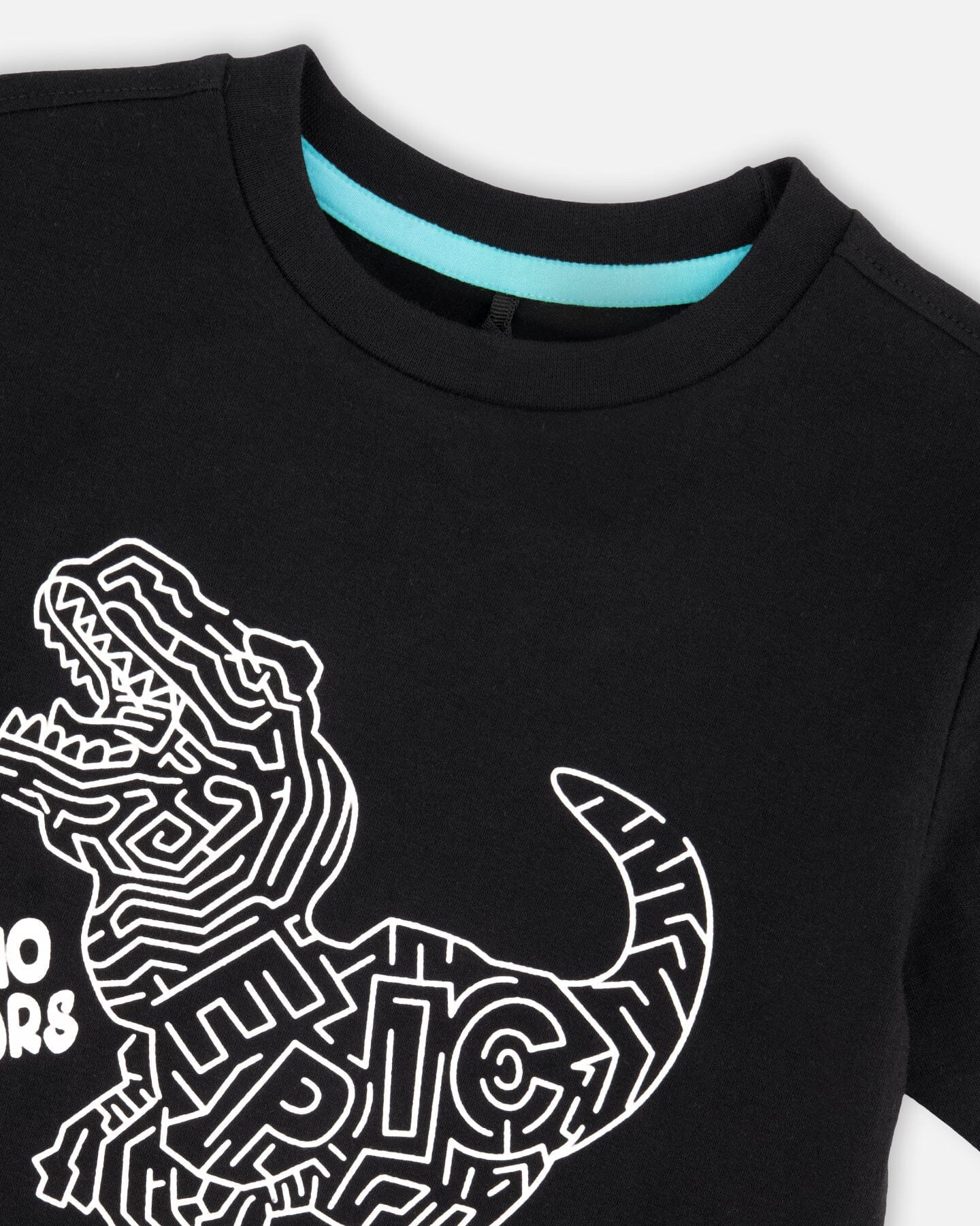 Organic Cotton Jersey T-Shirt With Dino Print Black - Image 4