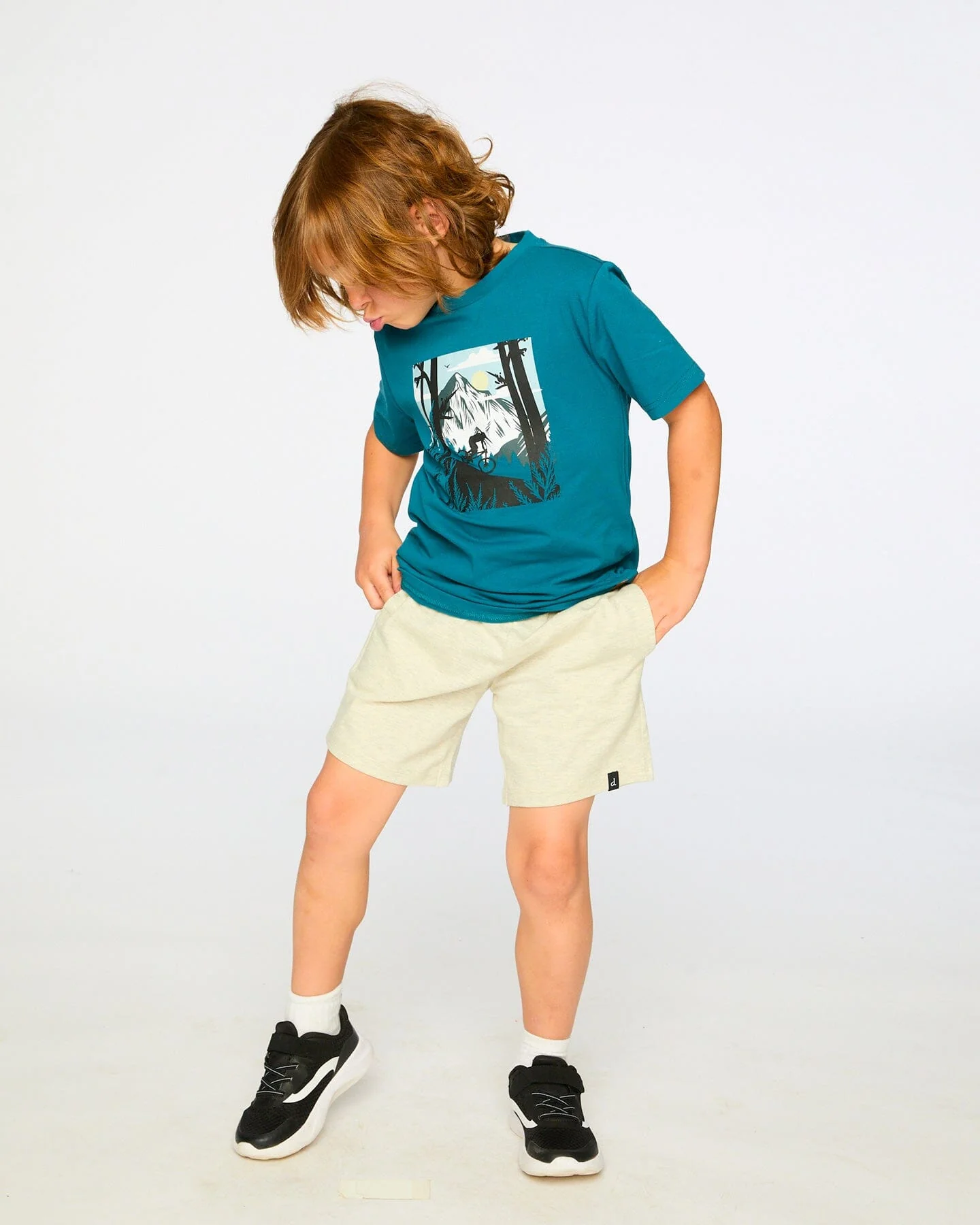 Organic Cotton Jersey T-Shirt With Print Atlantic Green - Image 2