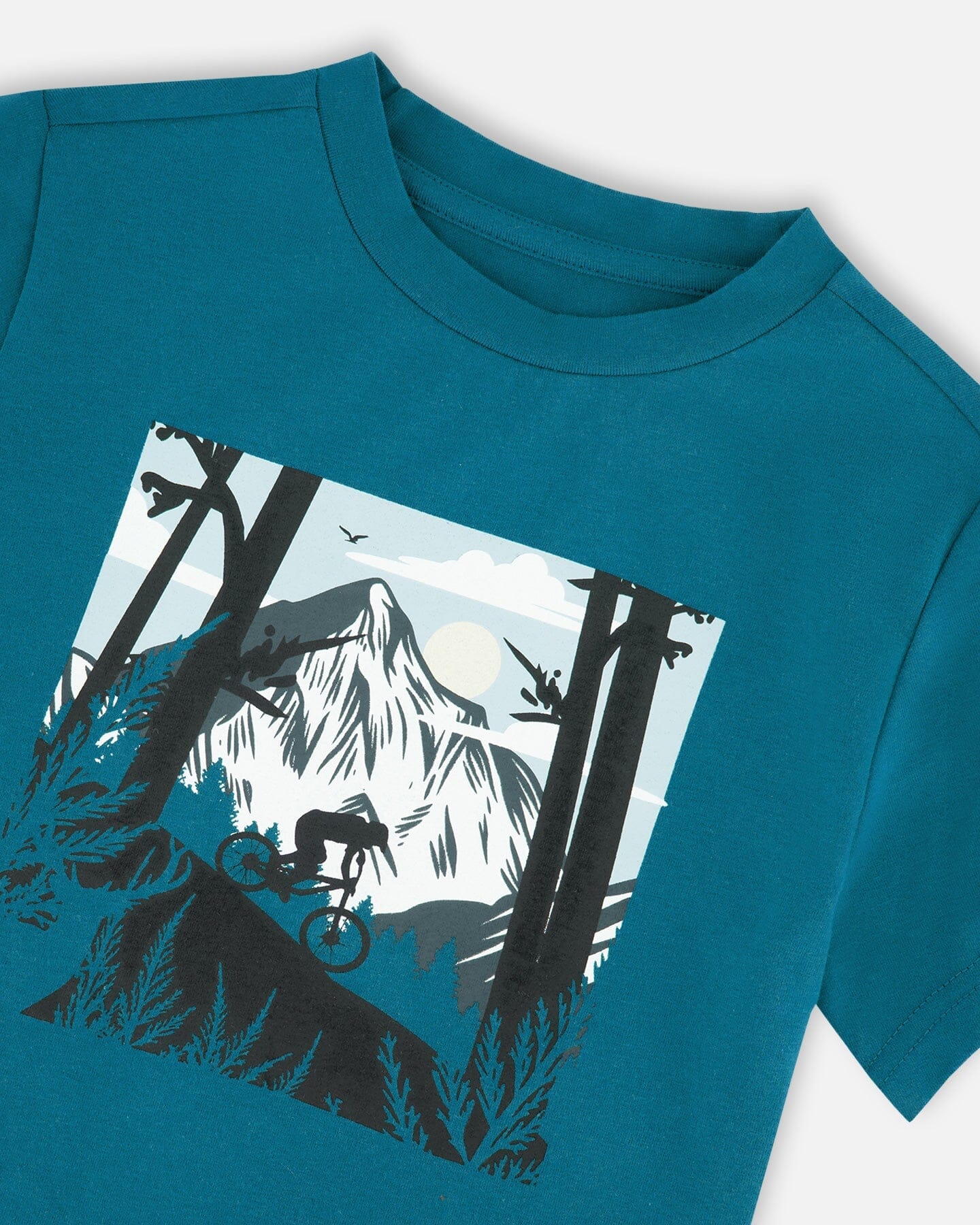 Organic Cotton Jersey T-Shirt With Print Atlantic Green - Image 4