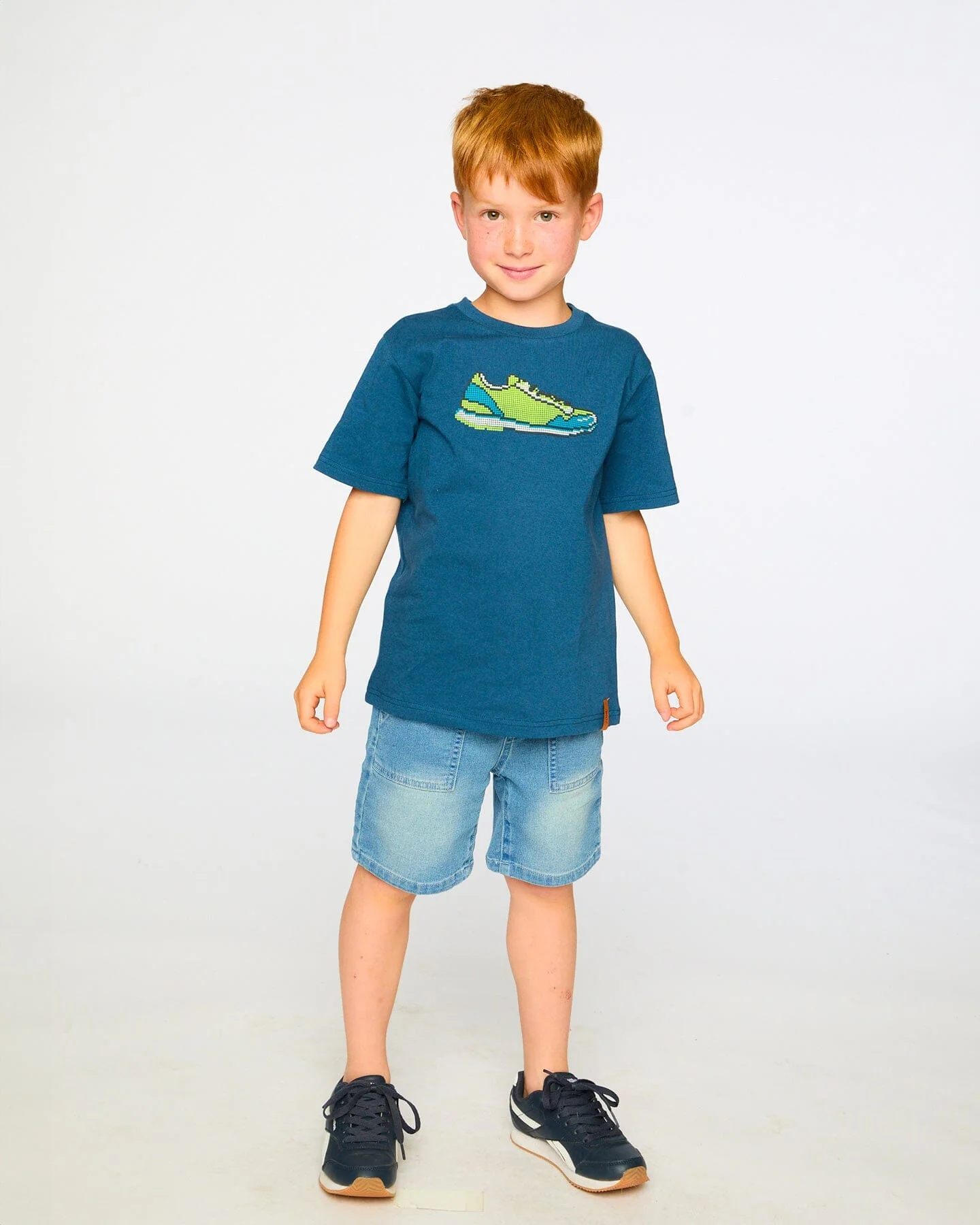 Organic Cotton Jersey T-Shirt With Print Dark Blue - Image 2