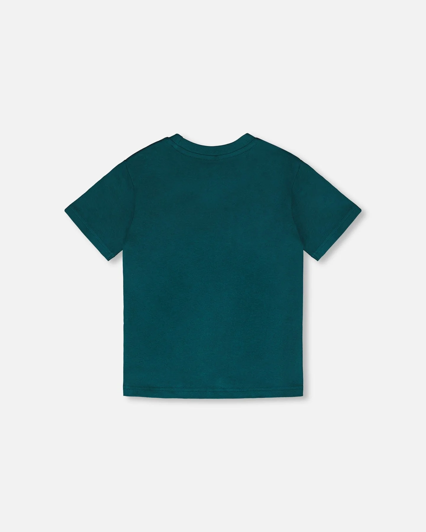 Organic Cotton Jersey T-Shirt With Print Dark Turquoise - Image 4