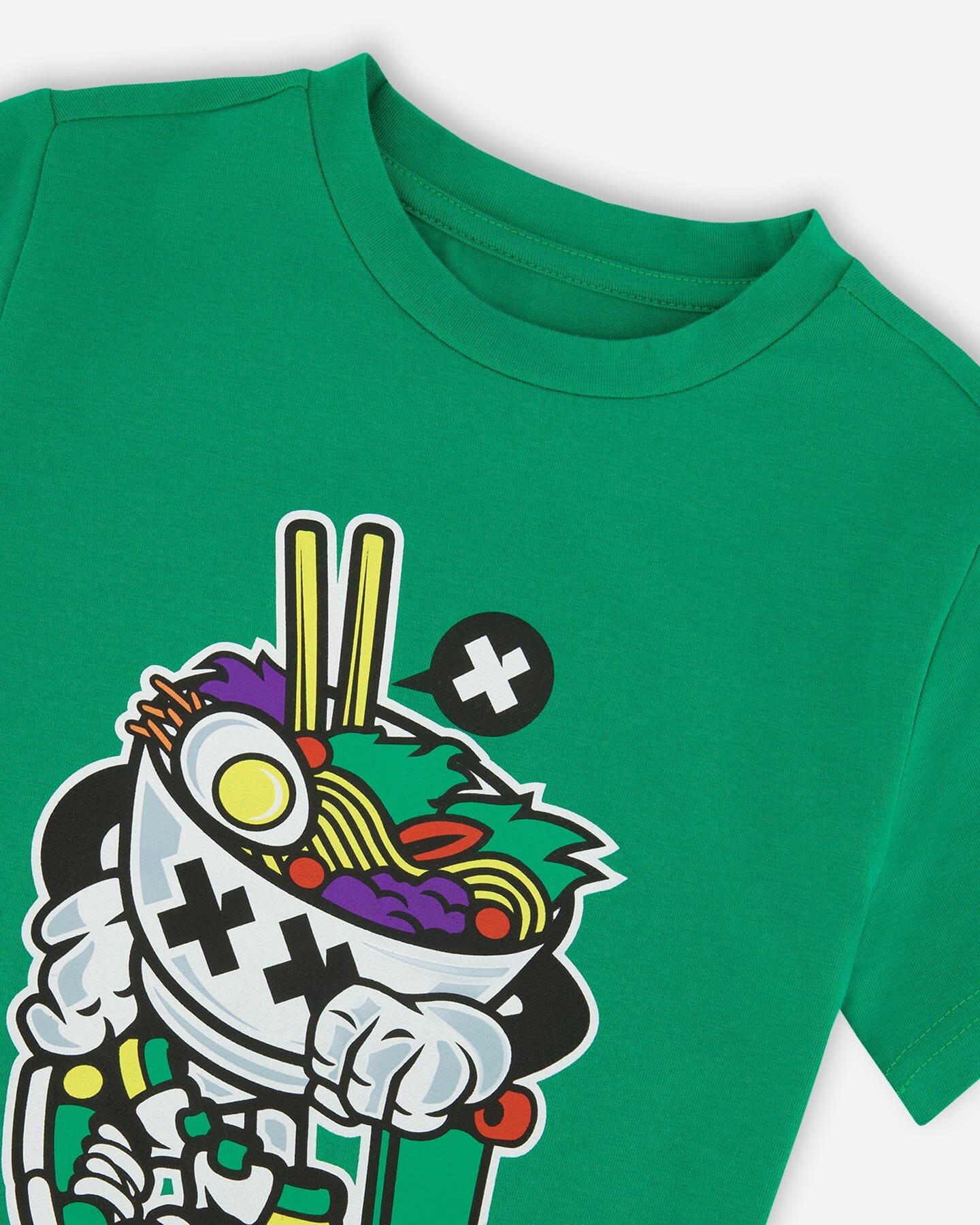 Organic Cotton Jersey T-Shirt With Print Green - Image 6