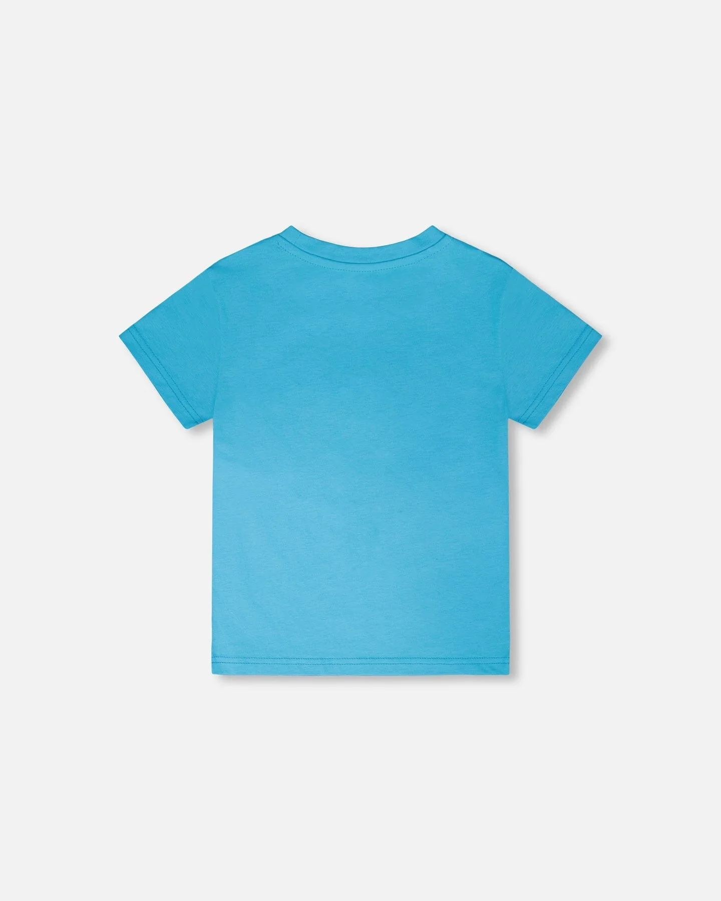 Organic Cotton Jersey T-Shirt With Print Sky Blue - Image 3