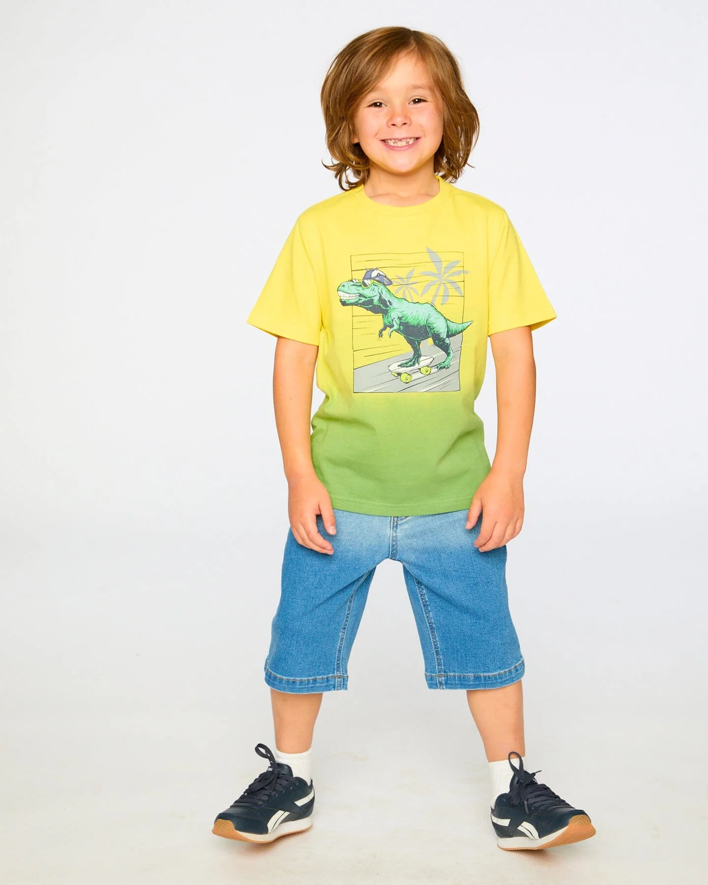 Organic Cotton Jersey T-Shirt With Print Yellow - Image 2