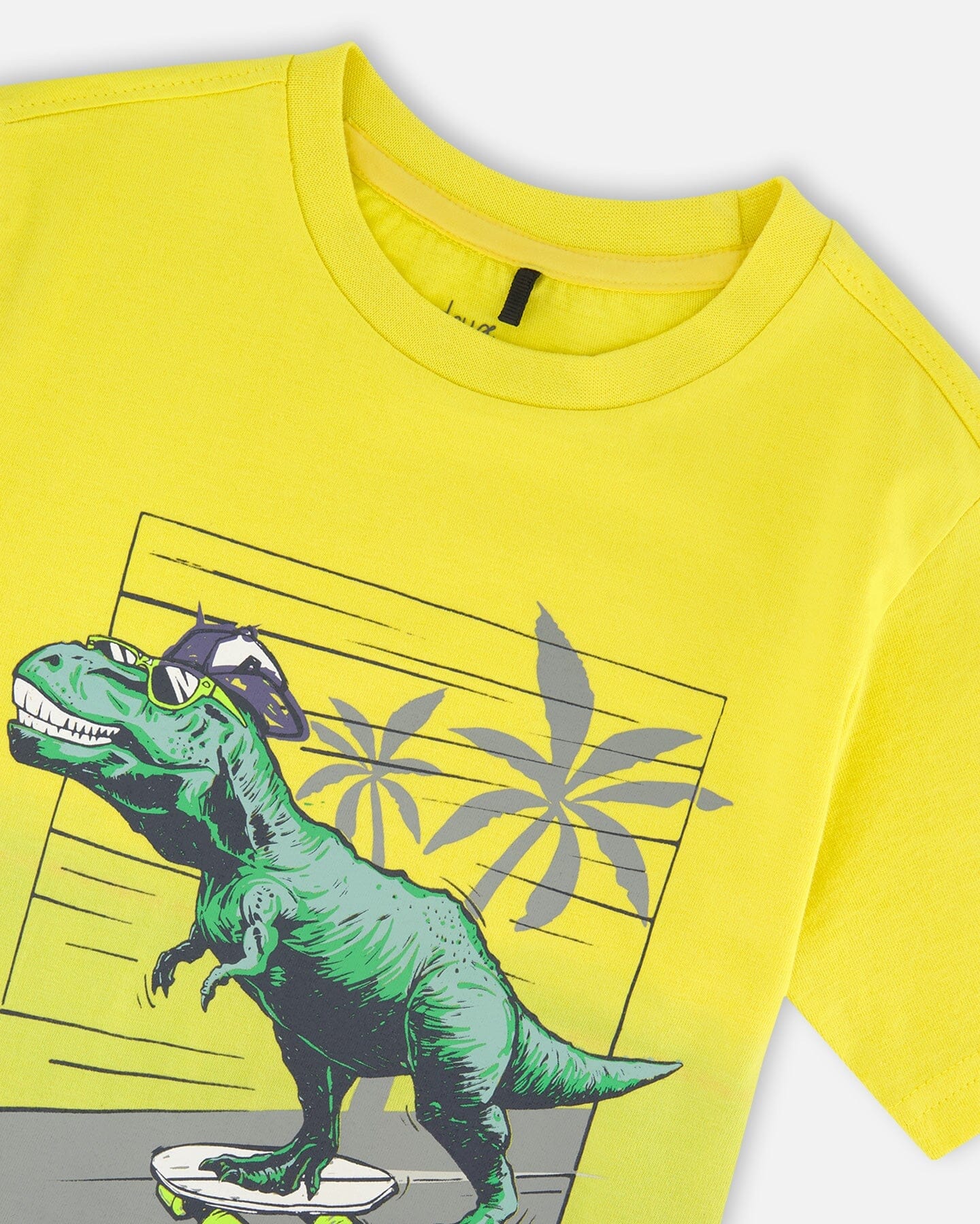 Organic Cotton Jersey T-Shirt With Print Yellow - Image 4