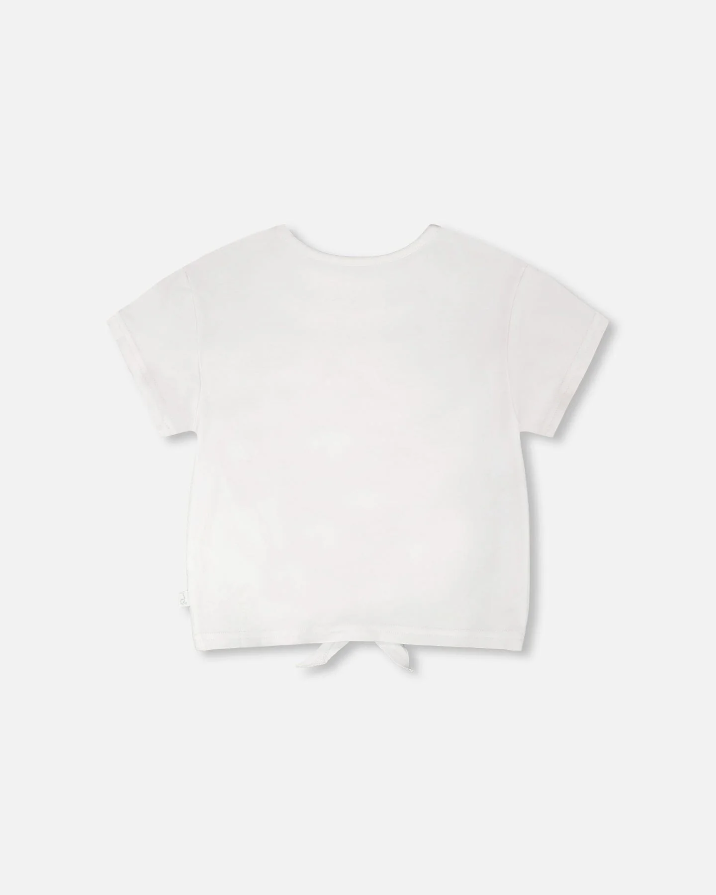 Organic Cotton Jersey T-Shirt With Tie At Waist White - Image 3