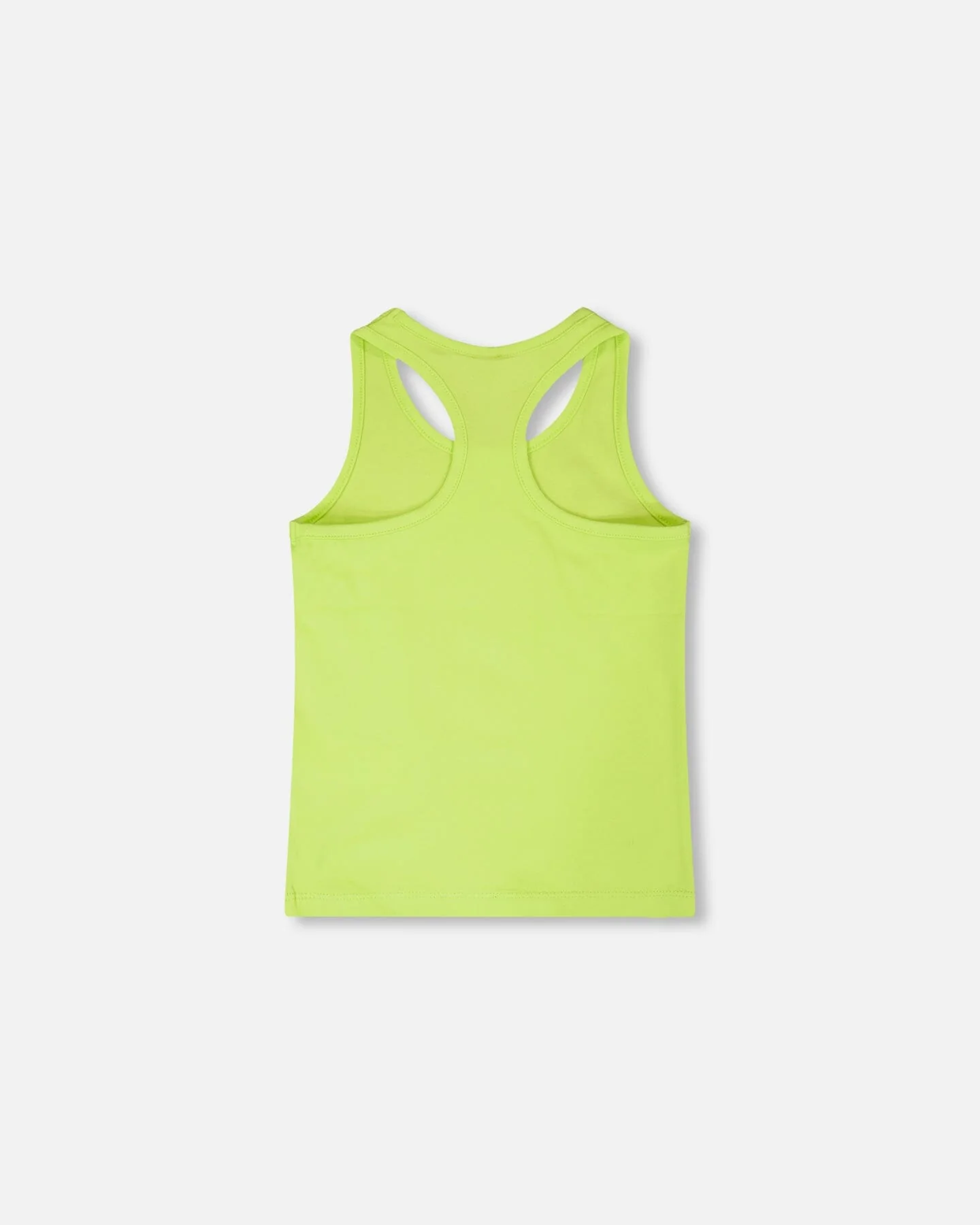 Organic Cotton Jersey Tank Top Lime Green With Screen Print - Image 3