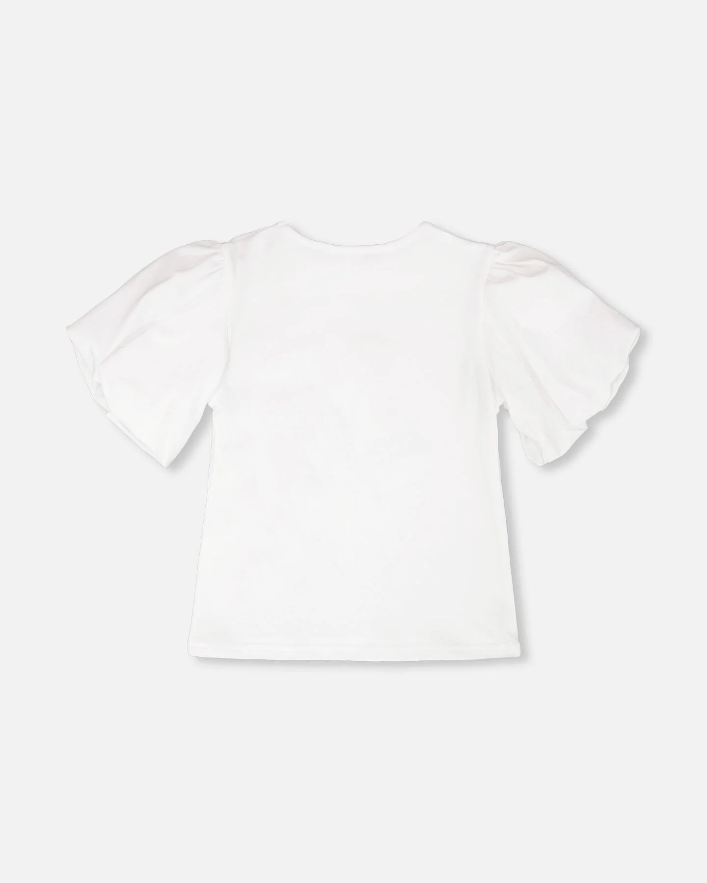 Organic Cotton Jersey Top White With Embroidery - Image 3