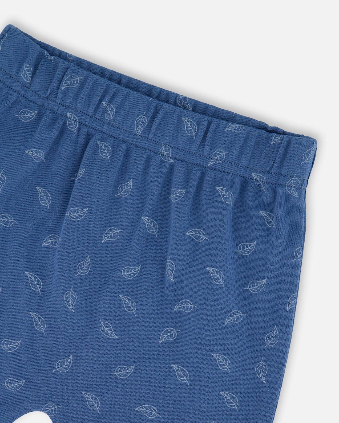 Organic Cotton Pant And Top Set Blue Leaf Print - Image 4