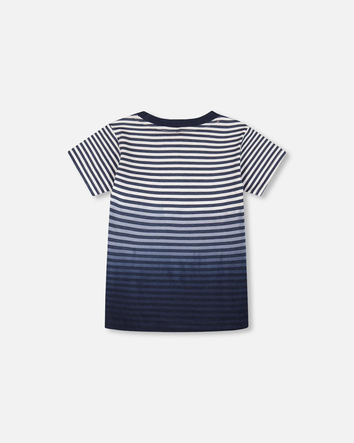 Organic Cotton Short Sleeve T-Shirt Blue Gradient Stripes - Image 5
