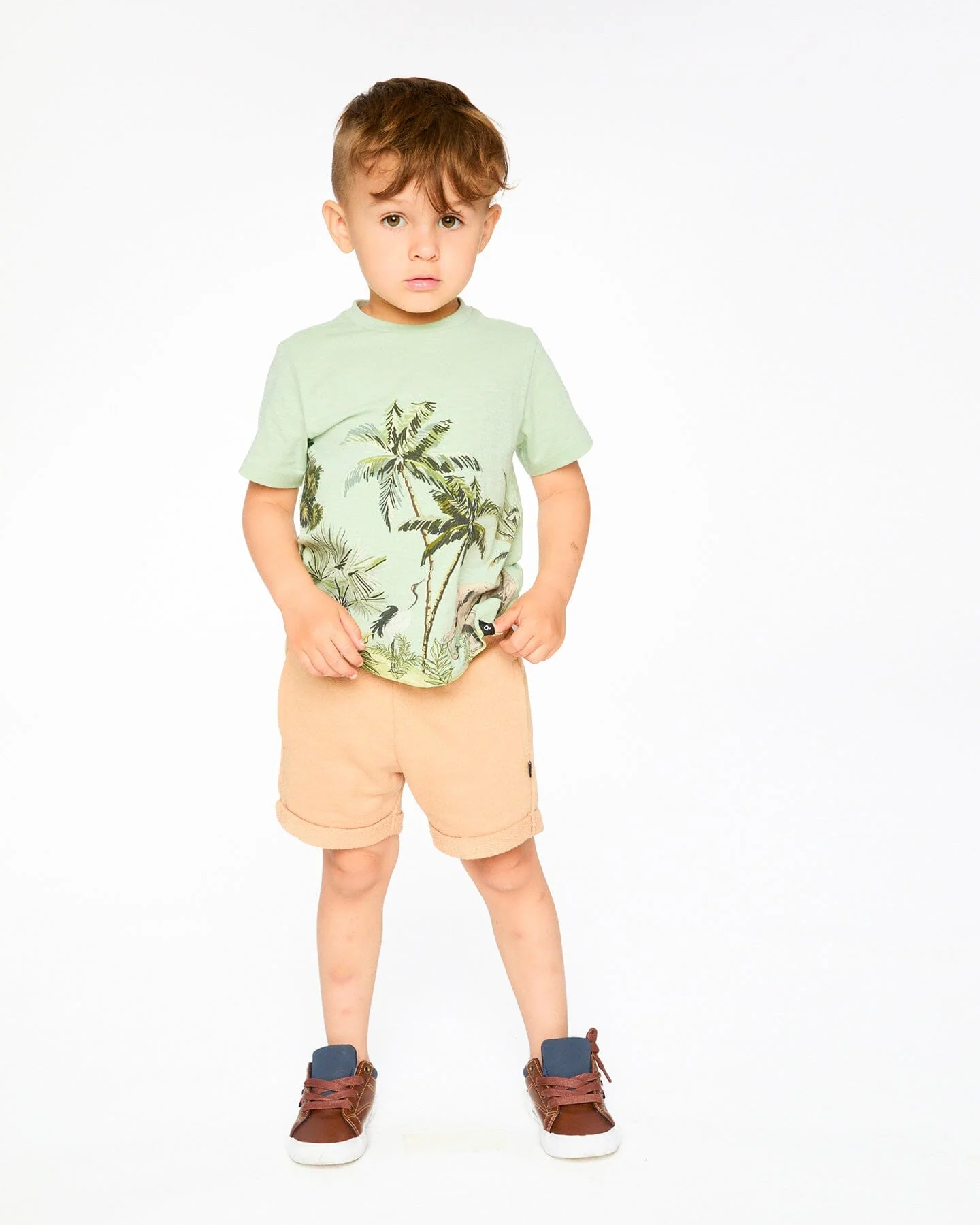 Organic Cotton T-Shirt Mint Green Safari Print - Image 2