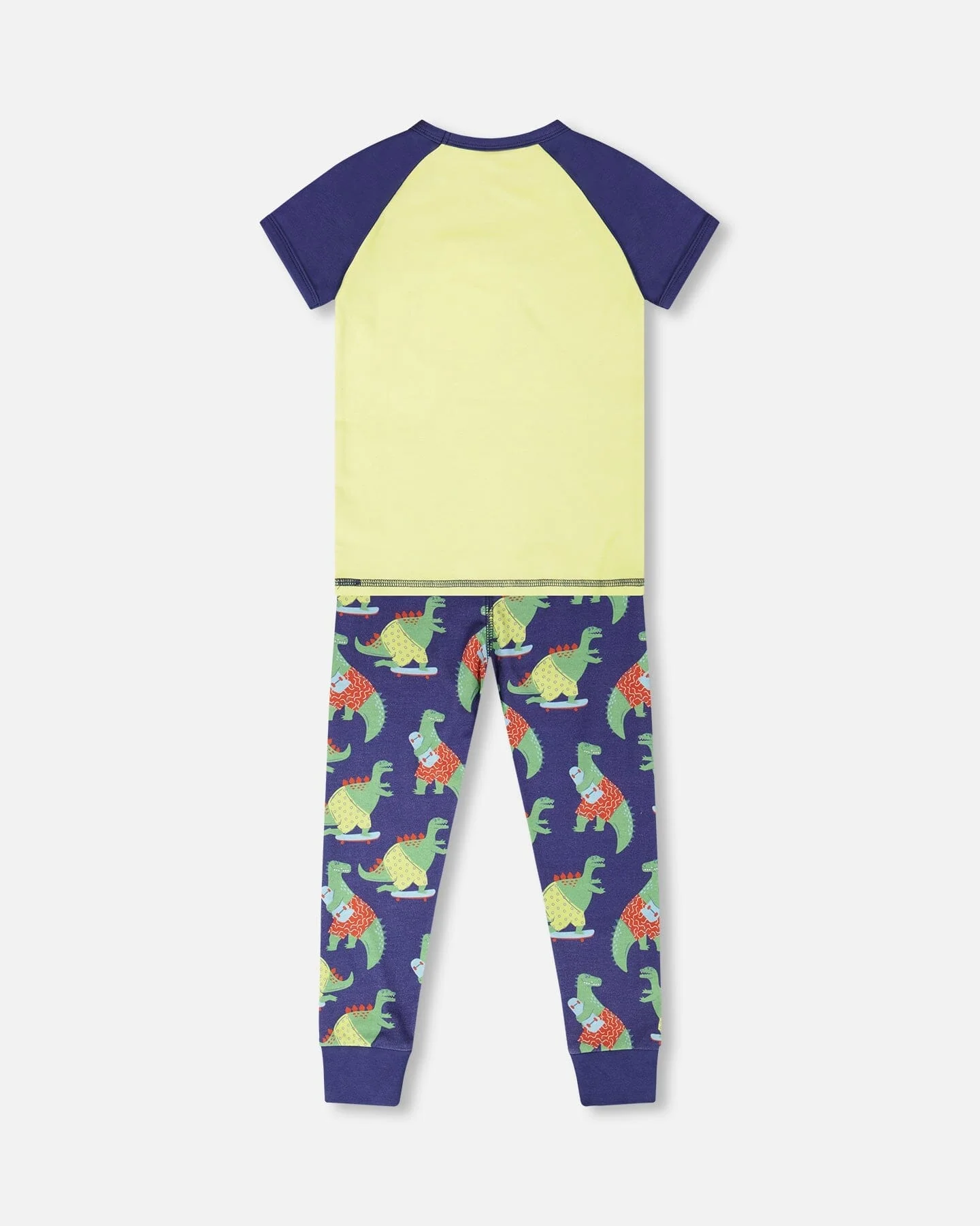 Organic Cotton Two-Piece Pyjama Set Blue Dino Print - Image 3