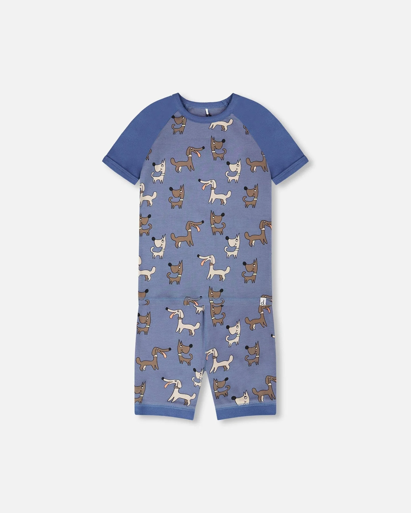 Organic Cotton Two-Piece Pyjama Set Blue Dog Print