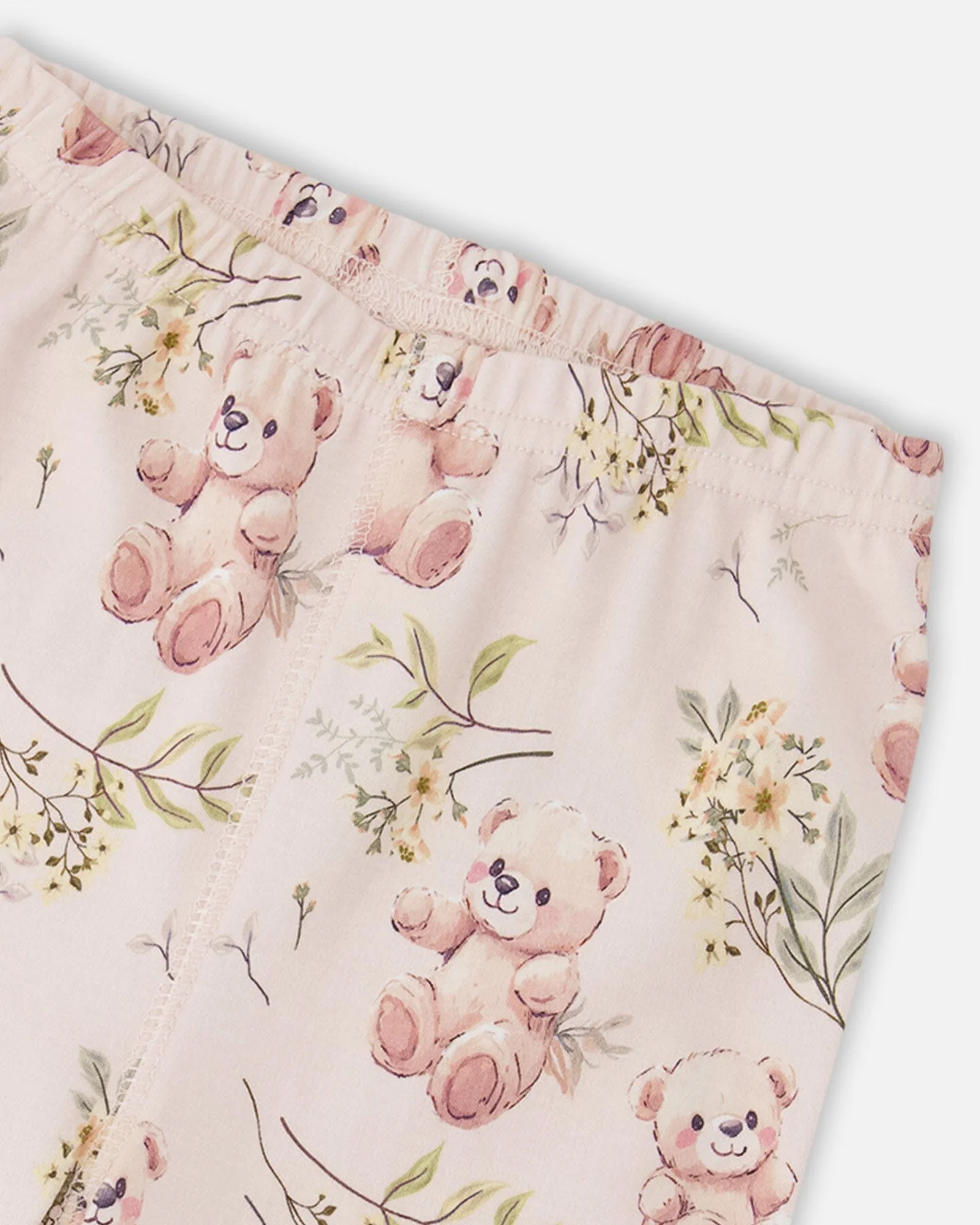 Organic Cotton Two-Piece Pyjama Set Pale Pink Bear Print - Image 4