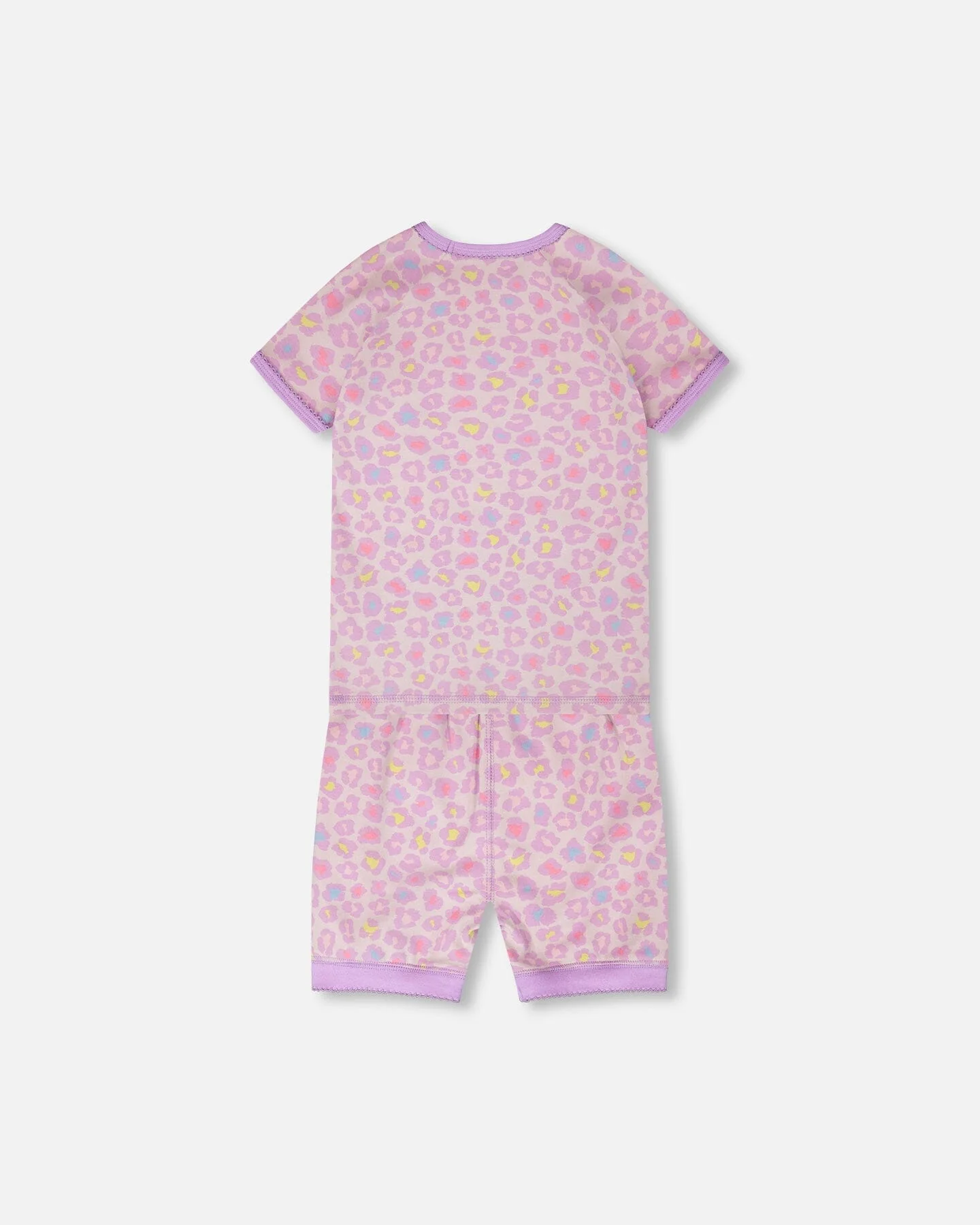 Organic Cotton Two-Piece Pyjama Set Purple Animal Print - Image 3