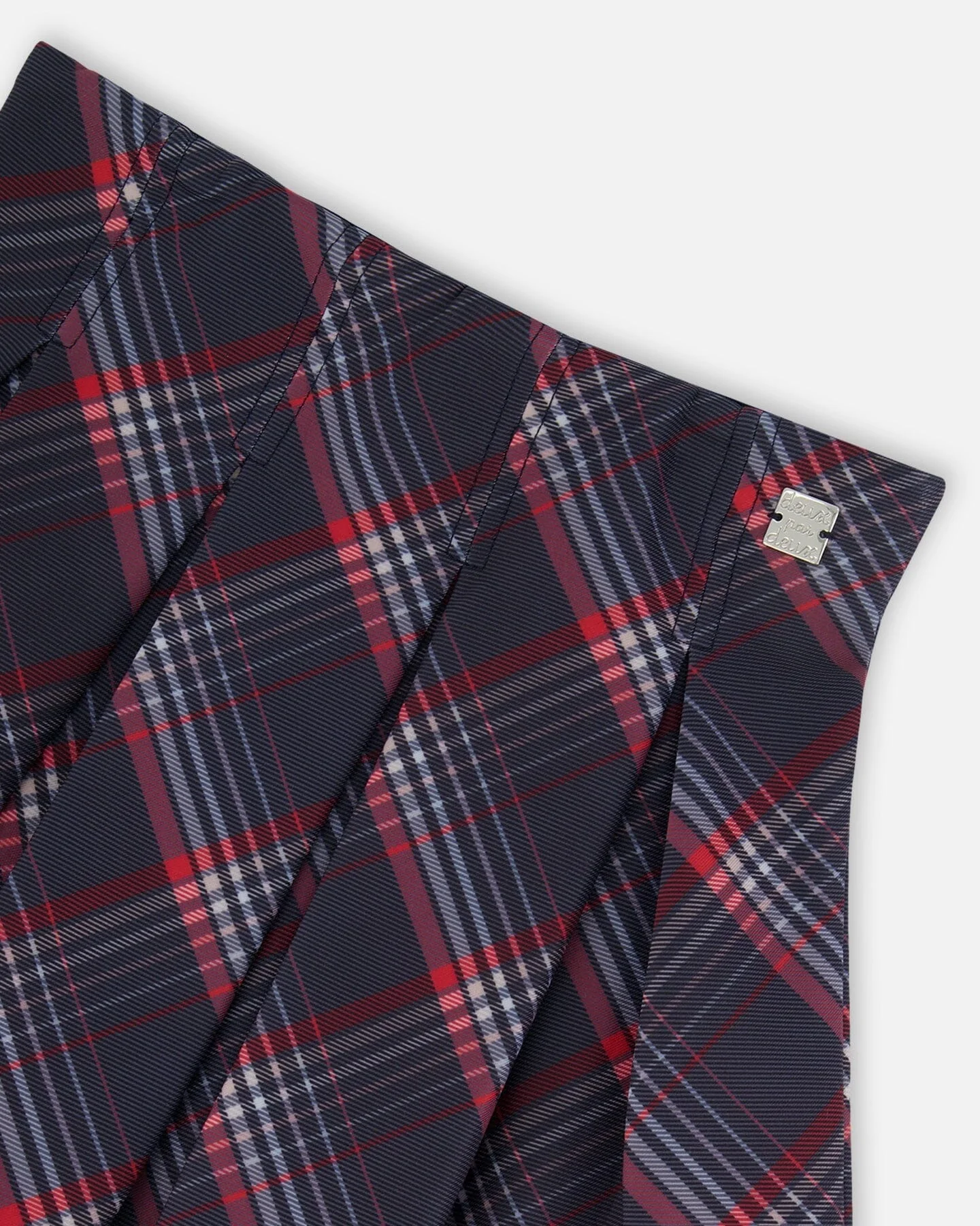 Pleated Milano Skirt Red And Navy Plaid - Image 4