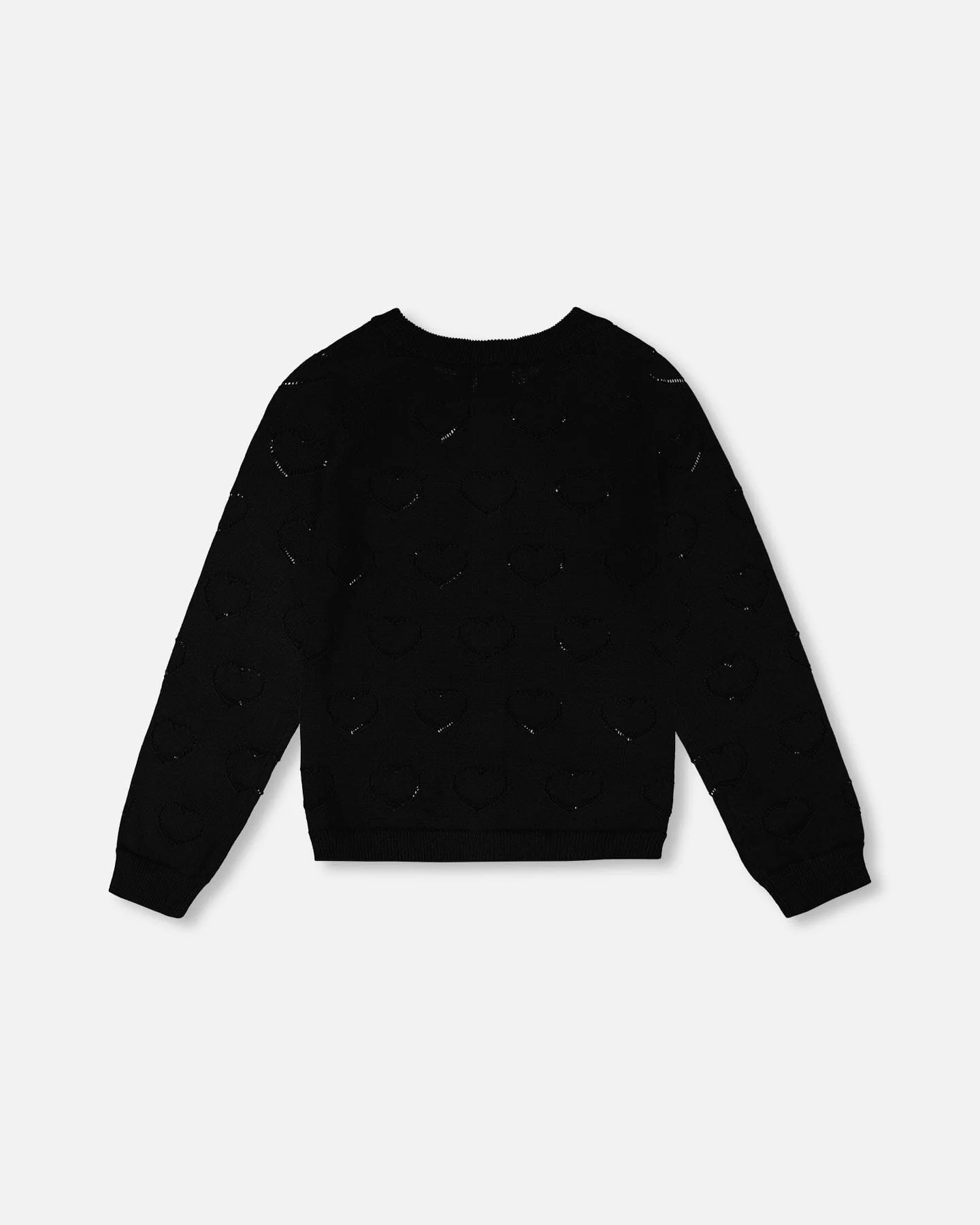 Pointelle Knit Cardigan Black - Image 3