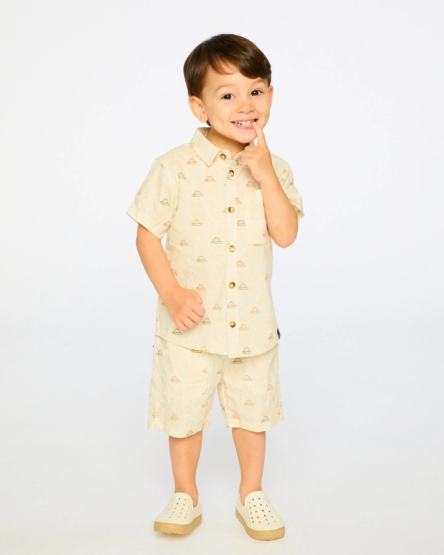 Poplin Shirt Beige Safari Print - Image 3