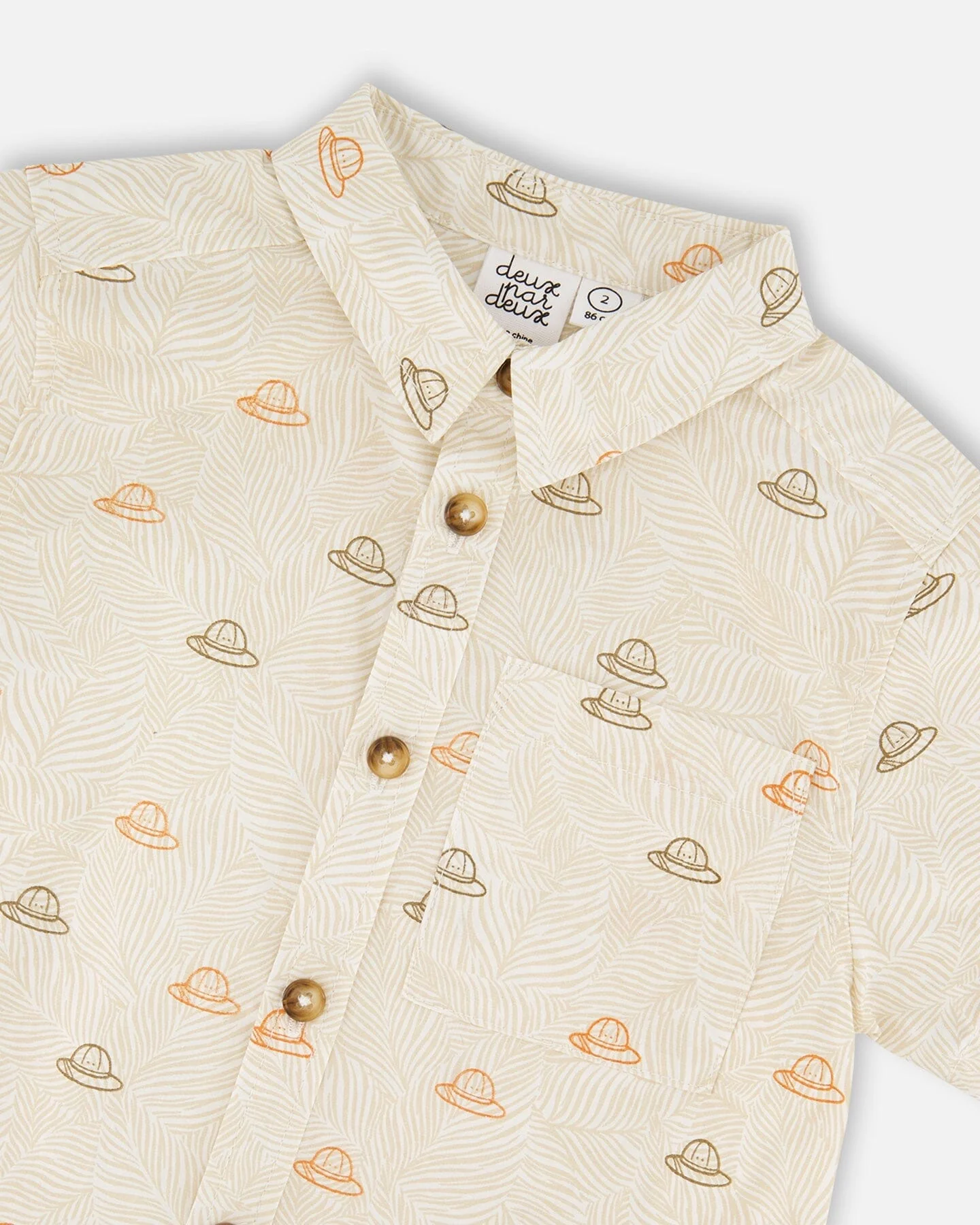 Poplin Shirt Beige Safari Print - Image 5